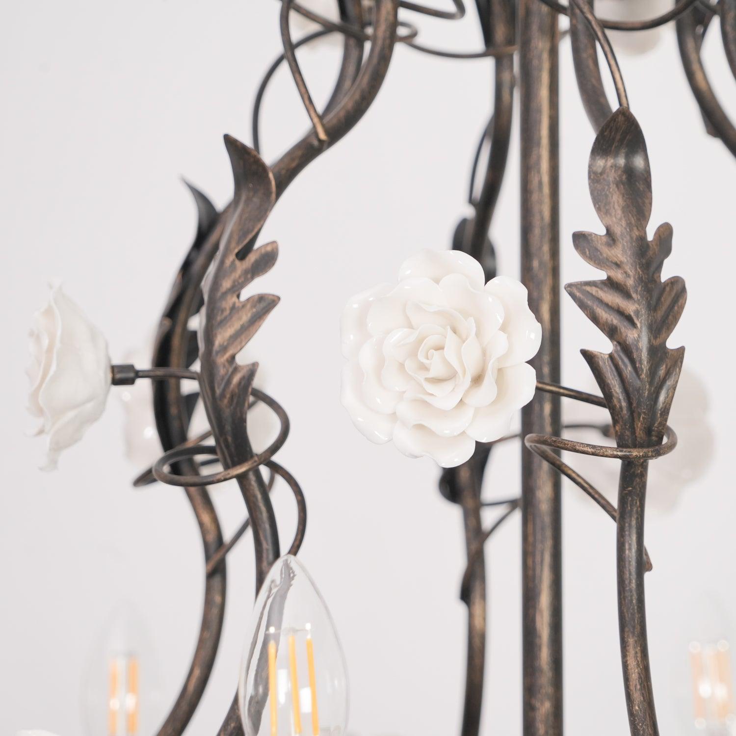 Rocaille Lustre Fleur Luxe Métal - Neutralighting