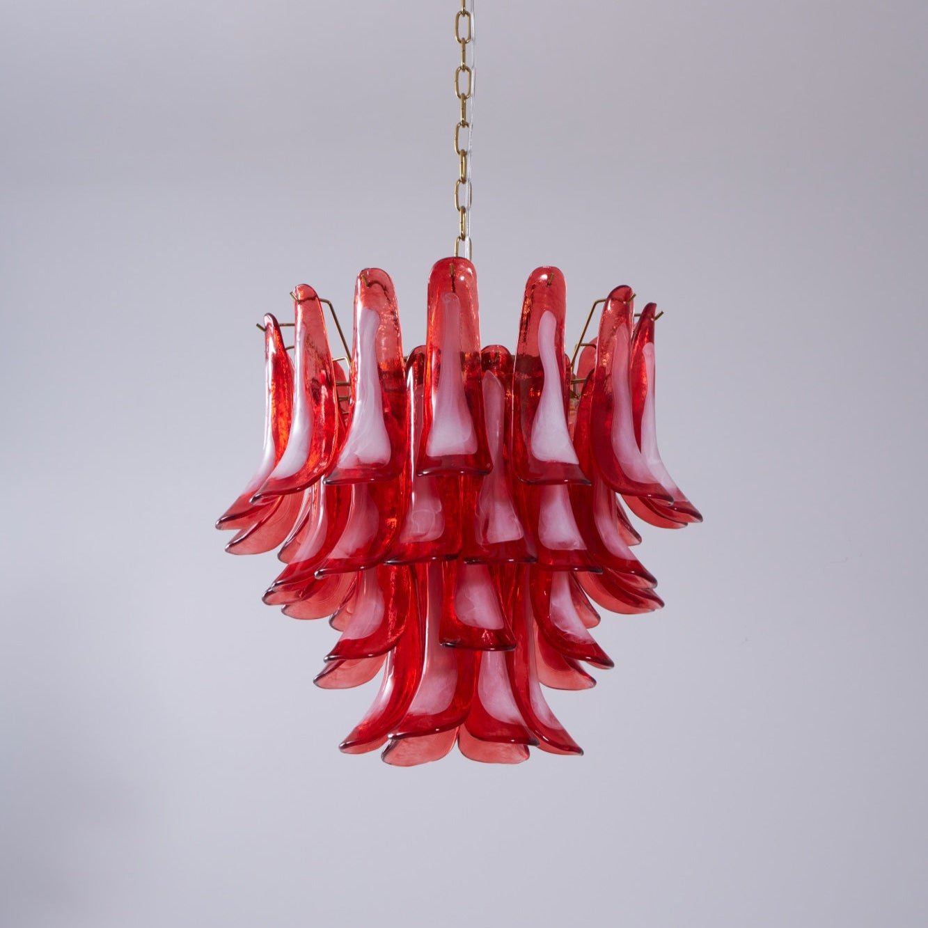 Aurora Chandelier Red Petal Glass Layered Artistic - Letslighting