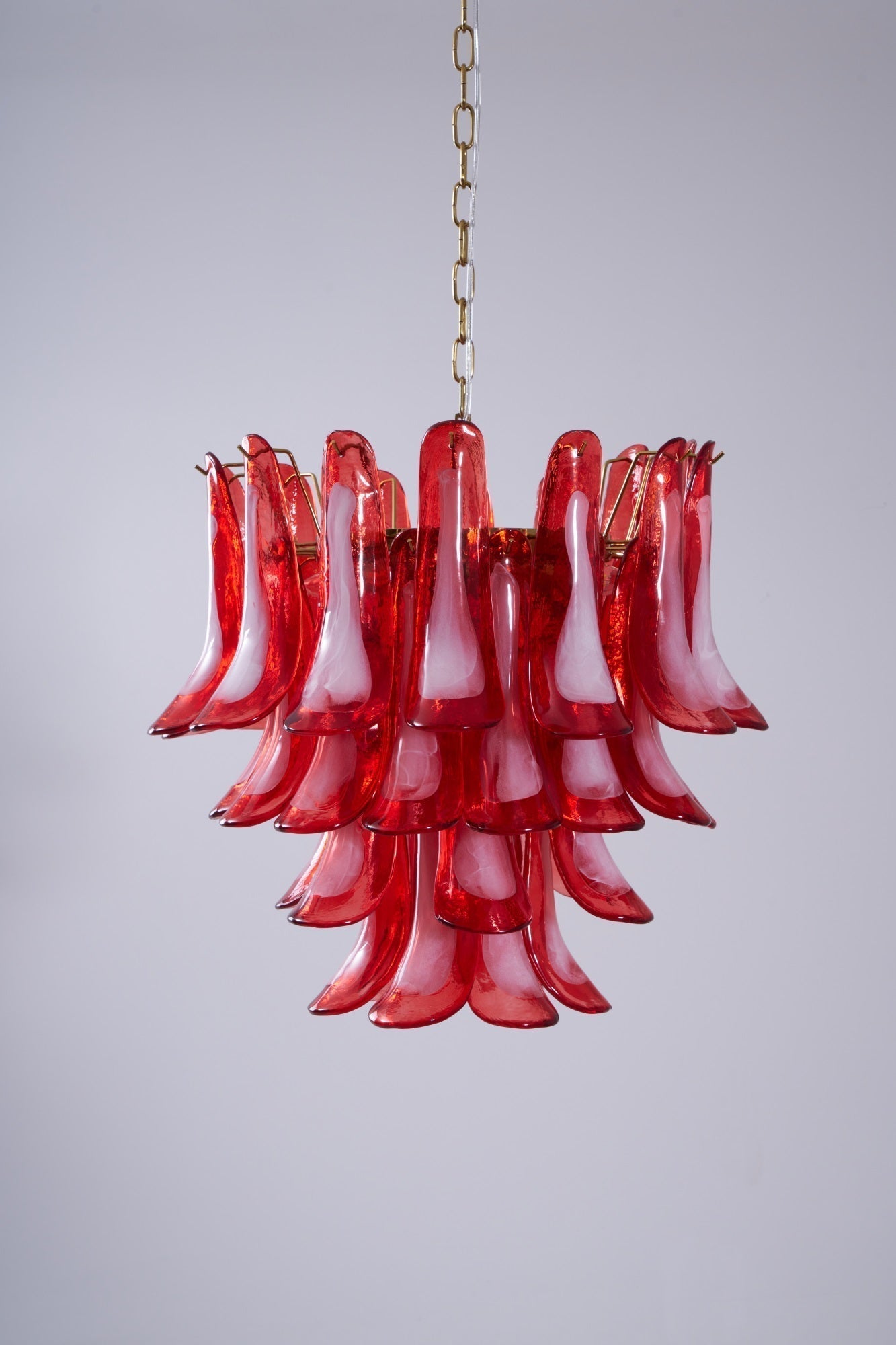 Aurora Chandelier Red Petal Glass Layered Artistic - Letslighting