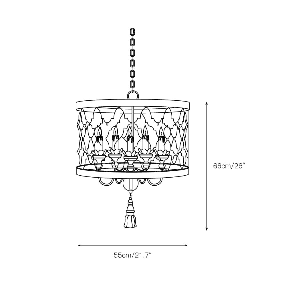 Cetheel Lustre Tambour Métal Luxe Postmoderne - Neutralighting