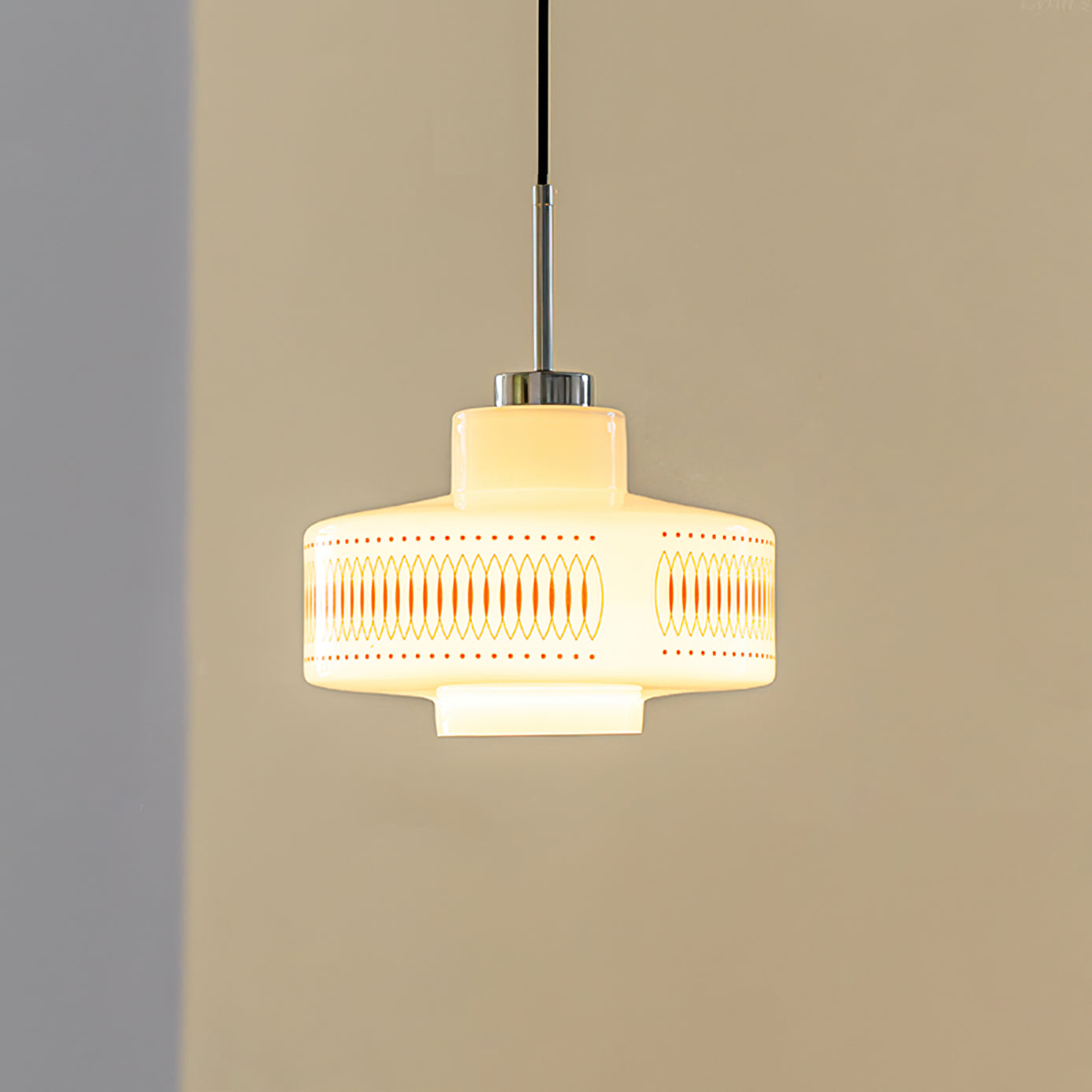 Roko Suspension Mid Century Vintage Blanc et Orange