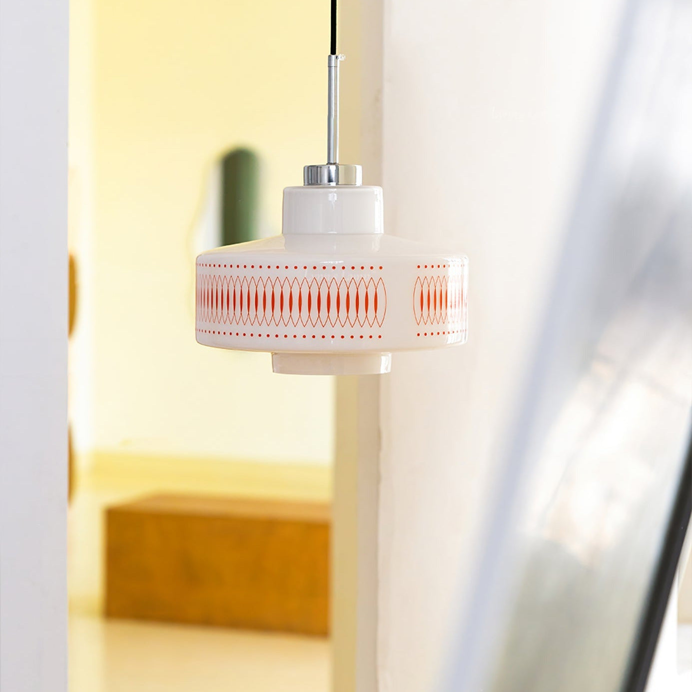 Roko Suspension Mid Century Vintage Blanc et Orange