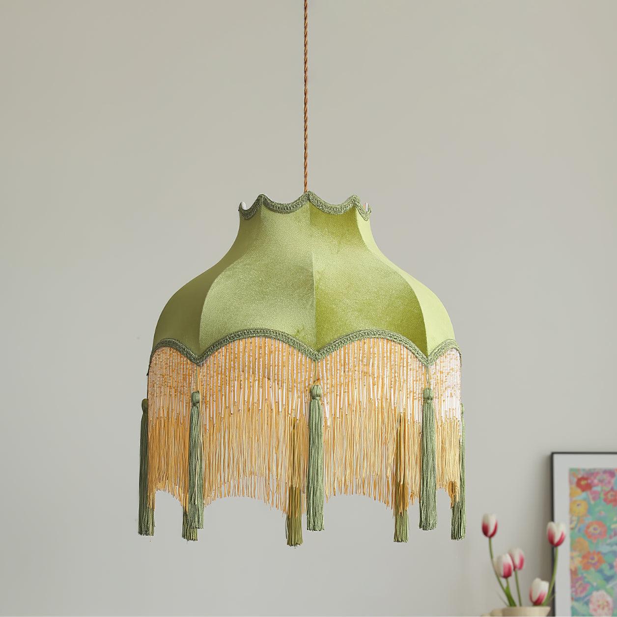 Fina Pendant Light Velvet Fringe Vintage Elegant Tassel - Letslighting