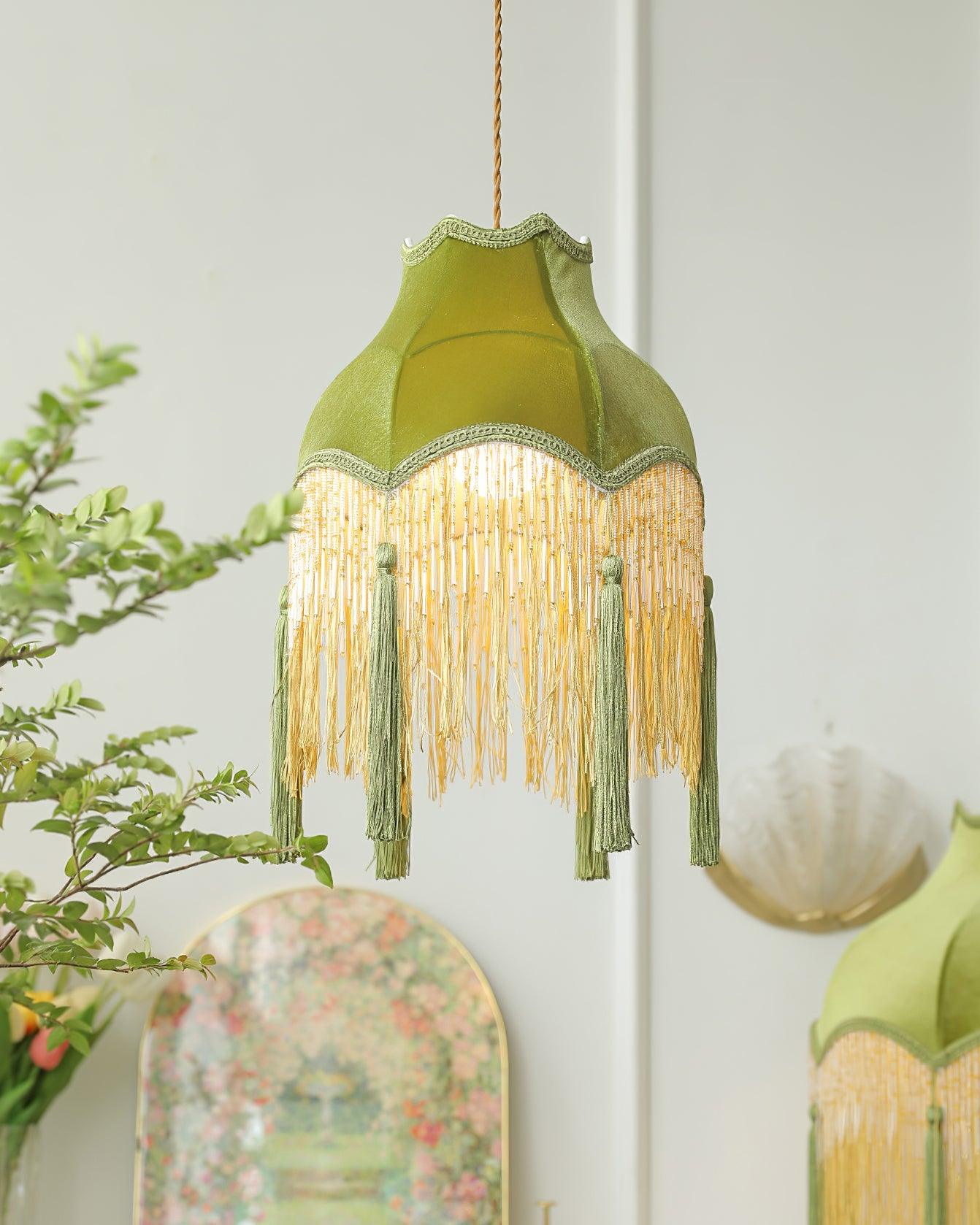 Fina Pendant Light Velvet Fringe Vintage Elegant Tassel - Letslighting