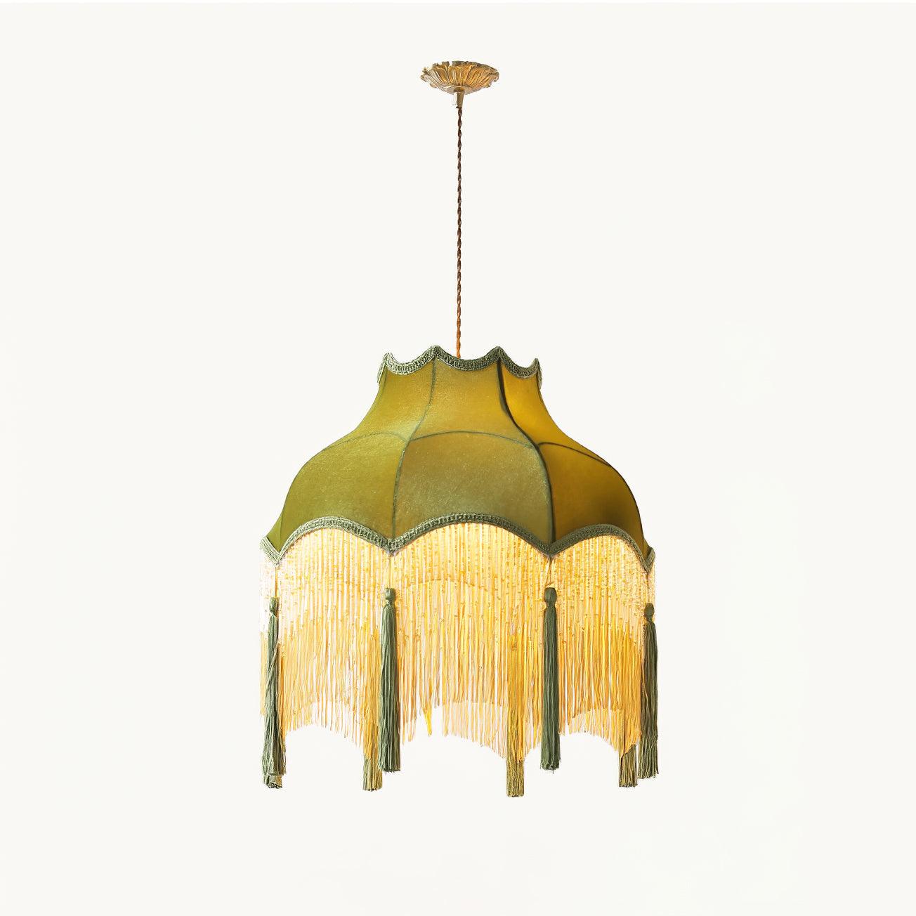 Fina Pendant Light Velvet Fringe Vintage Elegant Tassel - Letslighting
