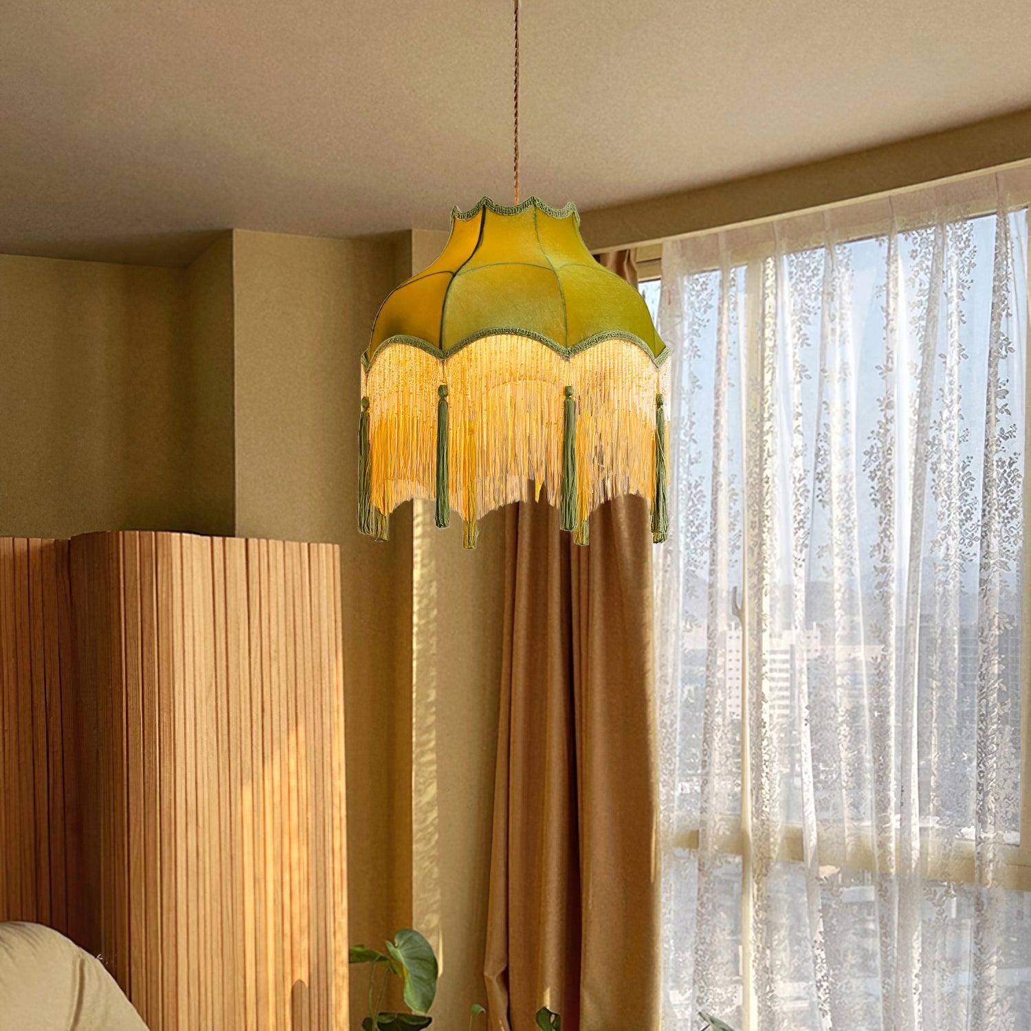 Fina Pendant Light Velvet Fringe Vintage Elegant Tassel - Letslighting