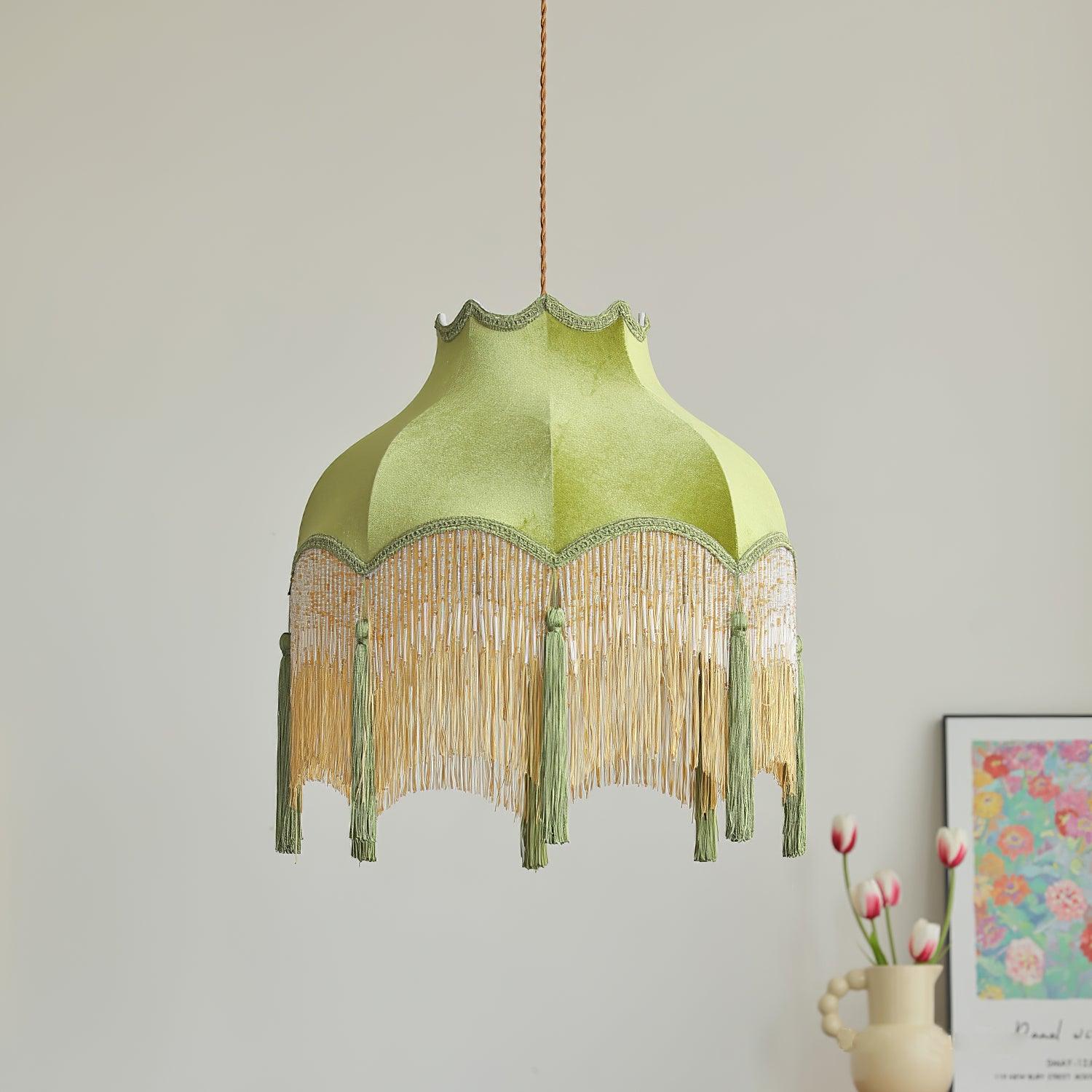 Fina Pendant Light Velvet Fringe Vintage Elegant Tassel - Letslighting