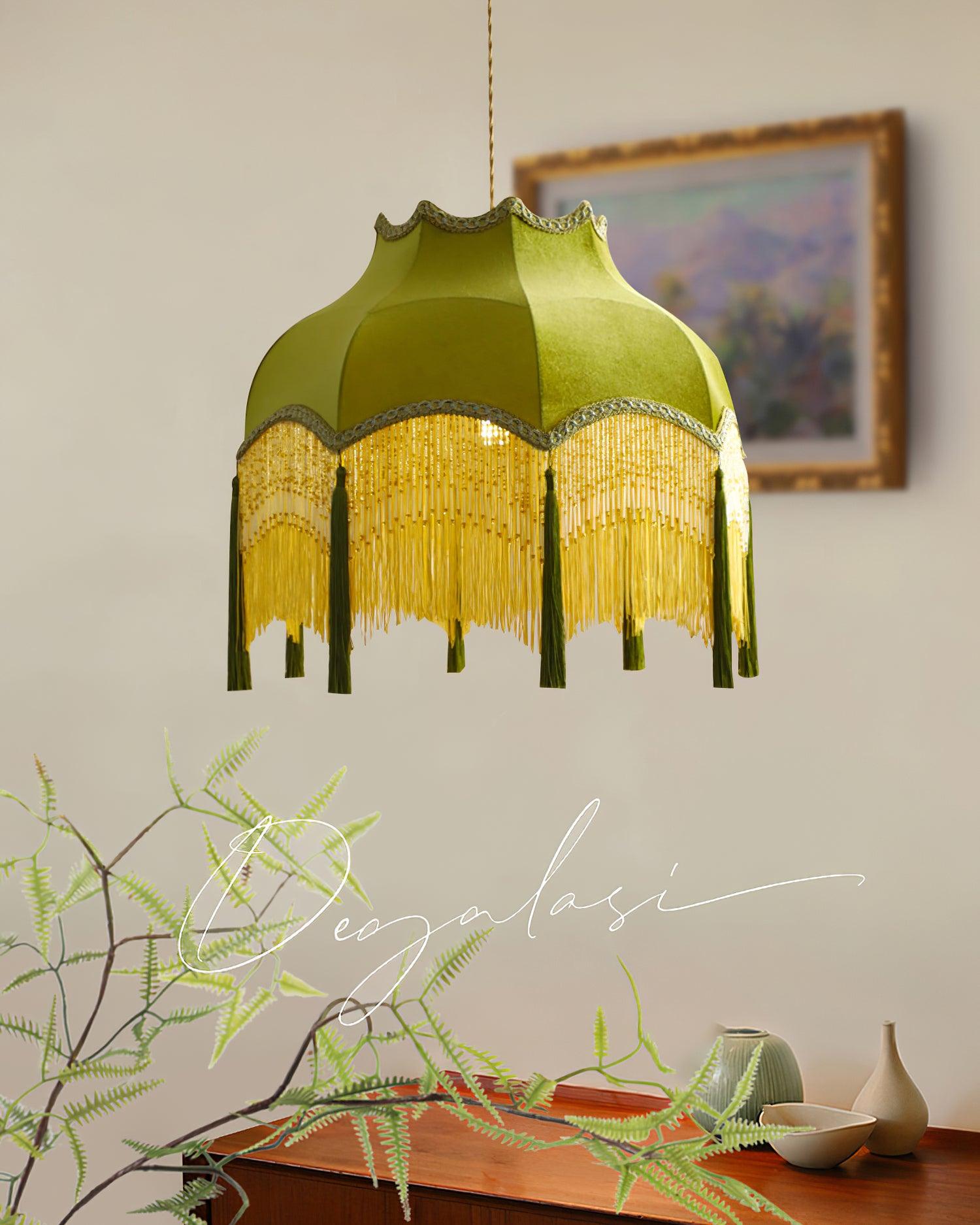 Fina Pendant Light Velvet Fringe Vintage Elegant Tassel - Letslighting
