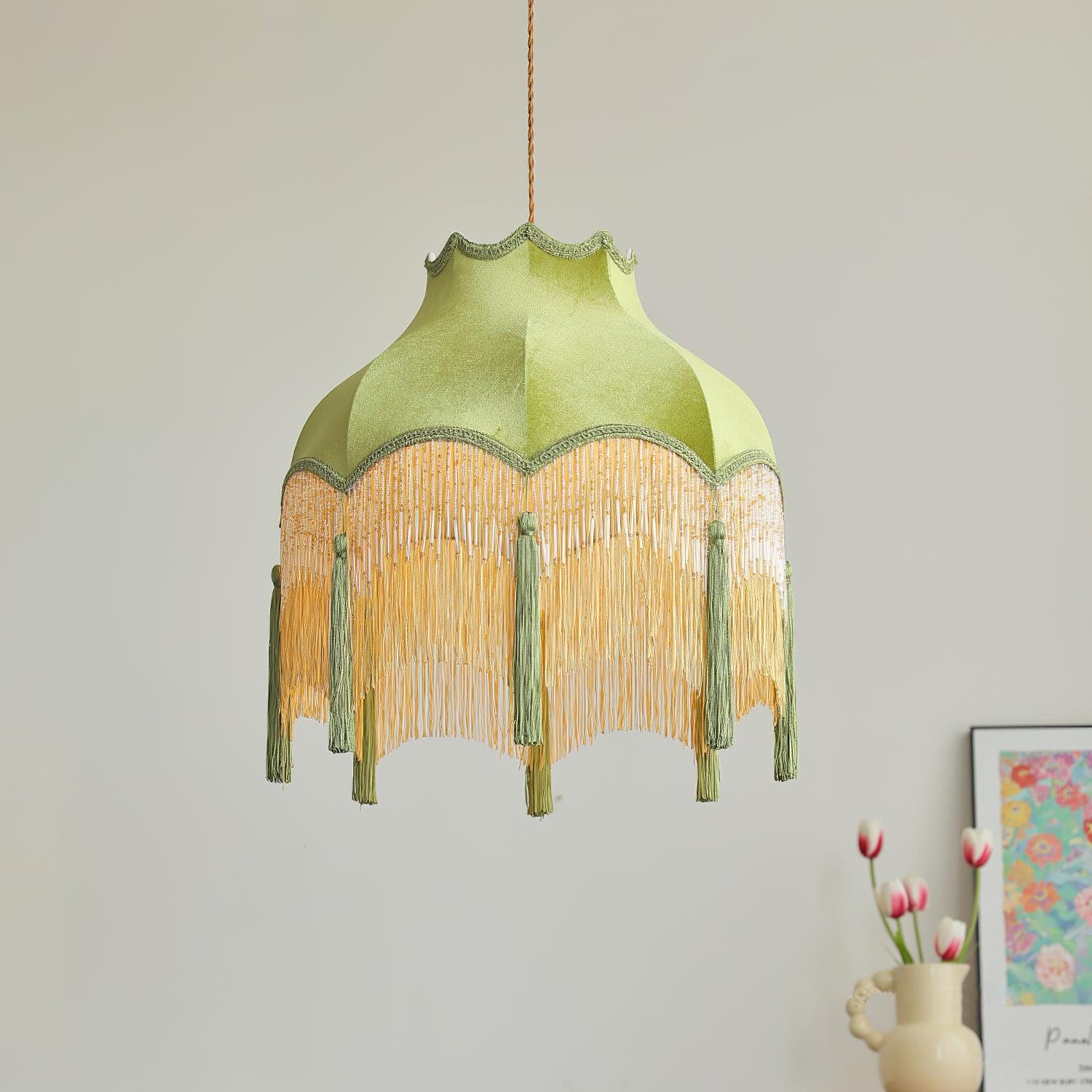 Fina Pendant Light Velvet Fringe Vintage Elegant Tassel - Letslighting