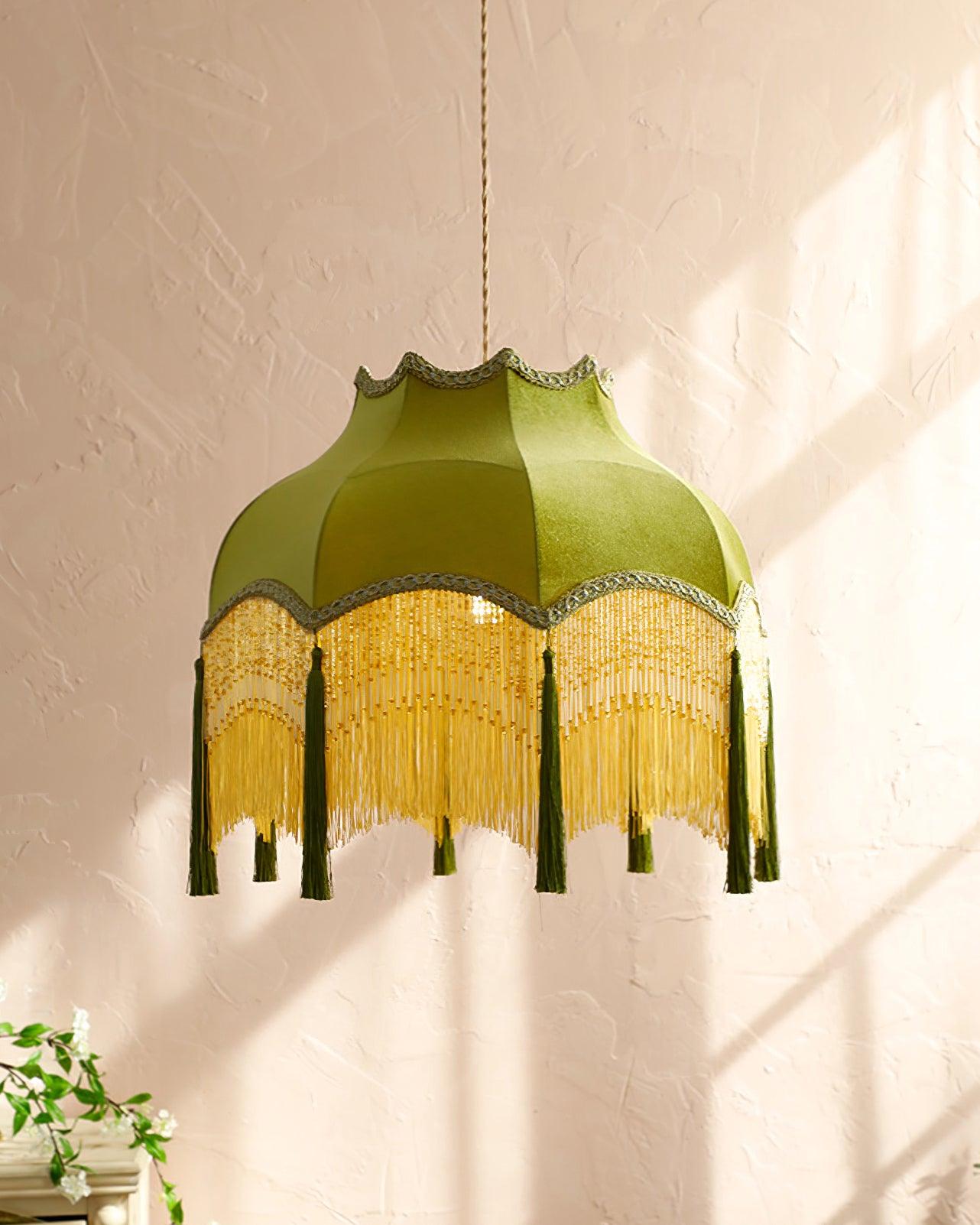Fina Pendant Light Velvet Fringe Vintage Elegant Tassel - Letslighting