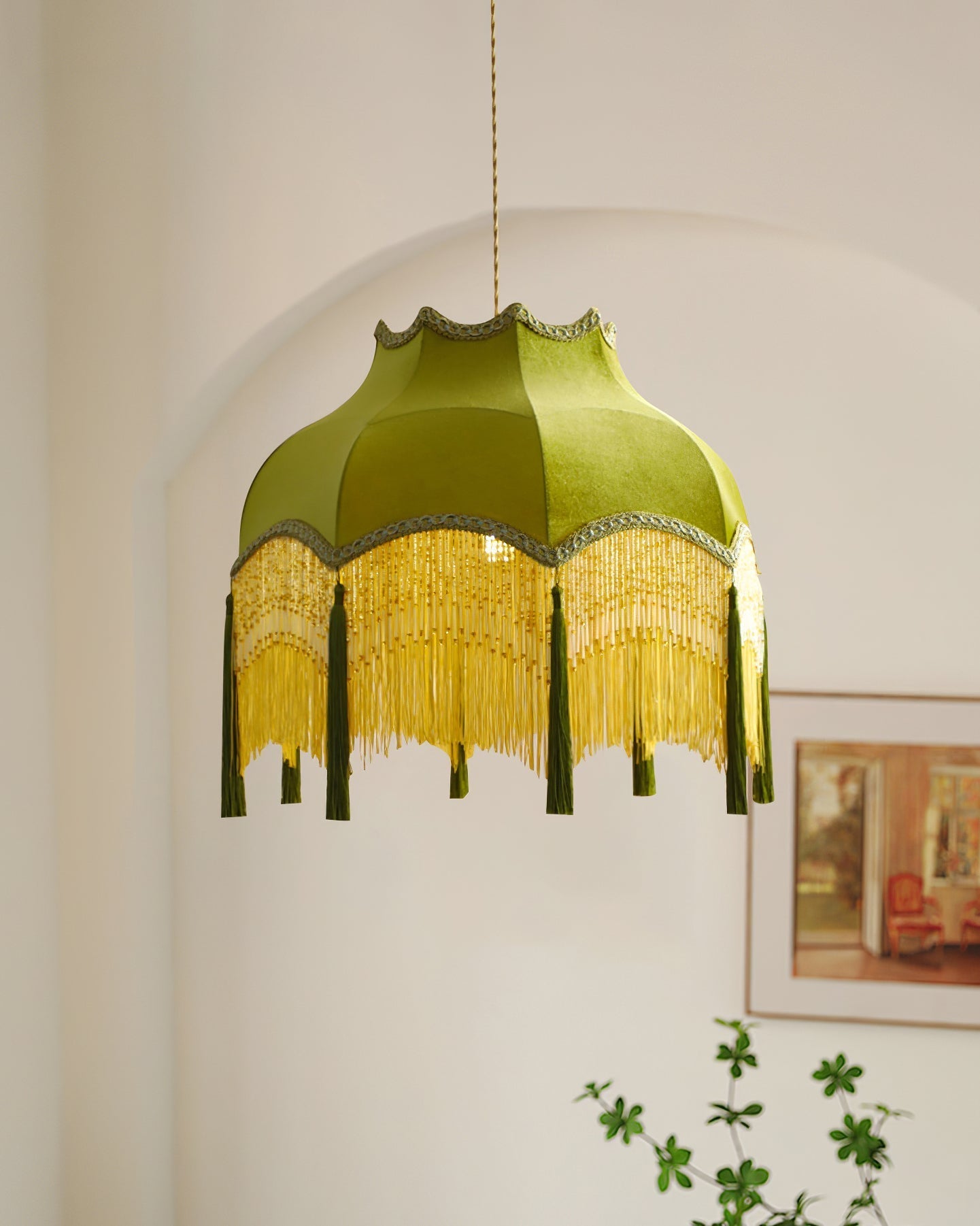 Fina Pendant Light Velvet Fringe Vintage Elegant Tassel - Letslighting