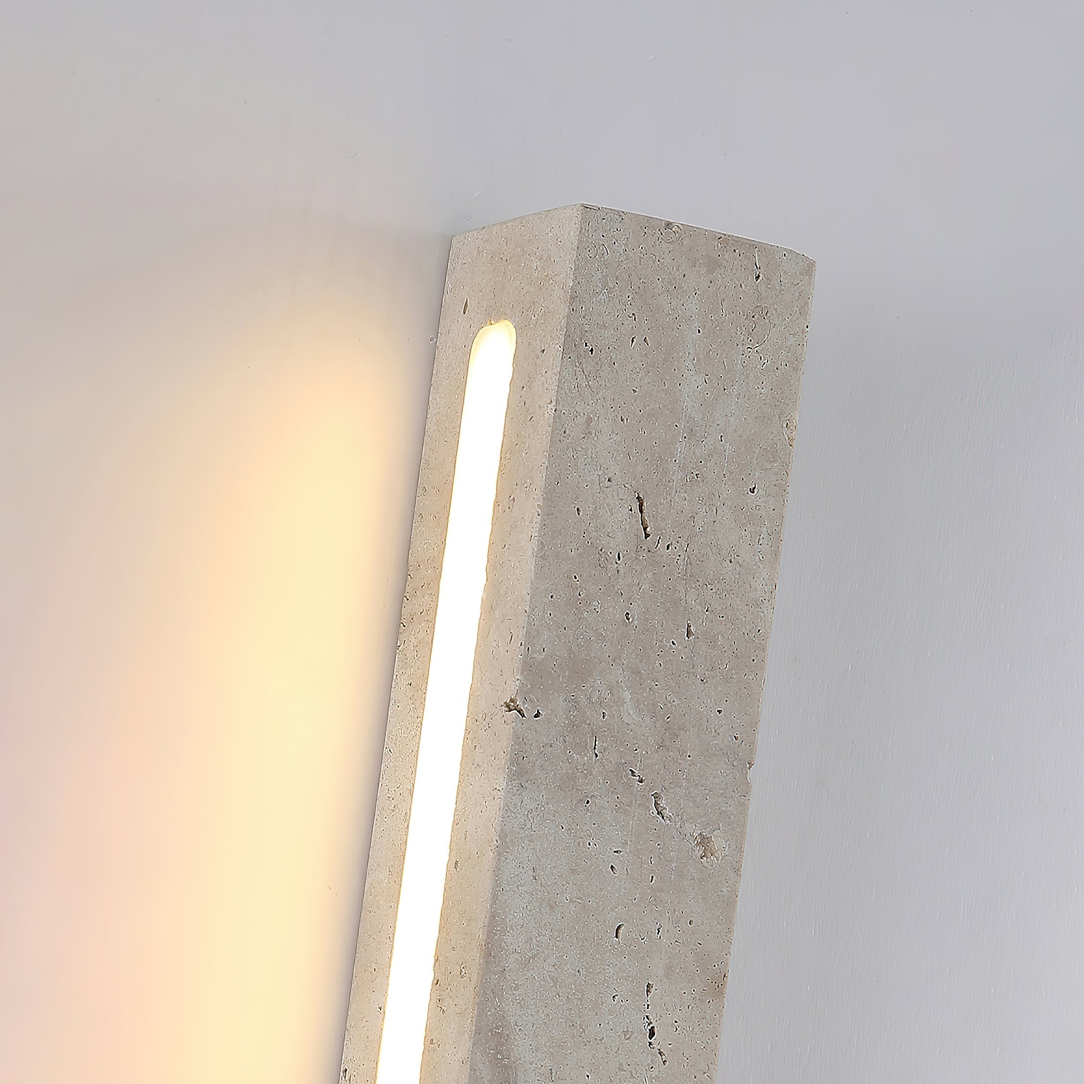 Eurdora Modern Minimalist Travertine Wall Lamp - Lamp Copper