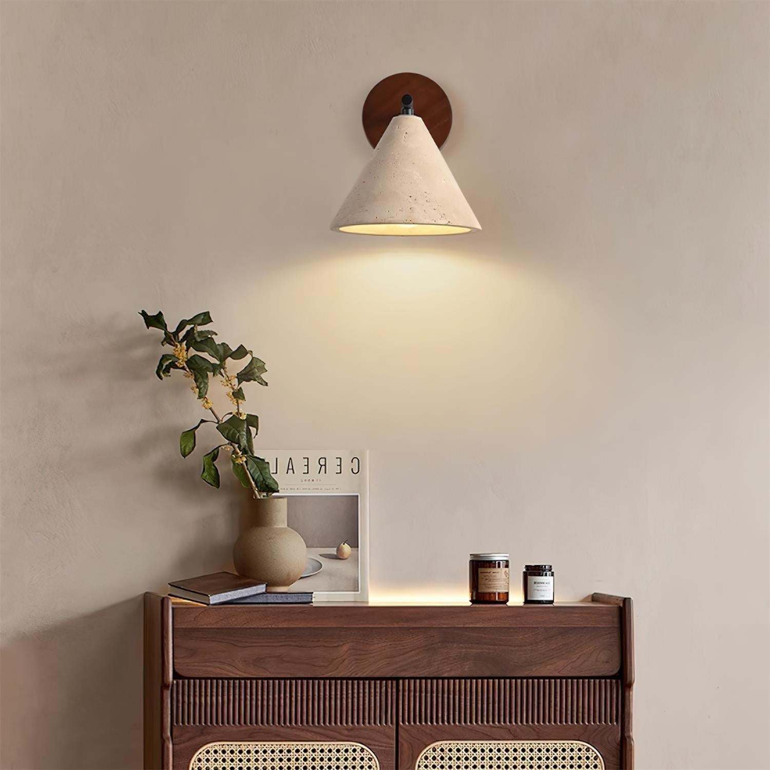 Tavero Applique Murale Moderne Bois Cone - Neutralighting