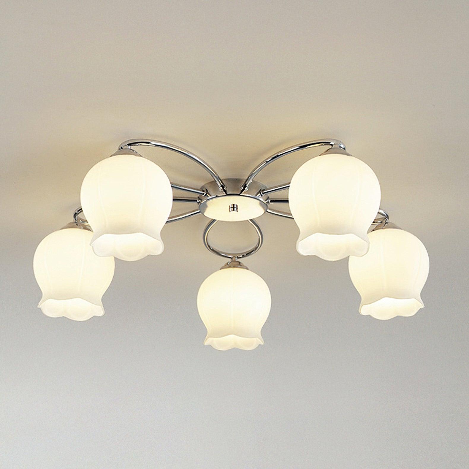 Oldore Lampe Plafonnier en Verre Floral Élégance Premium - Neutralighting