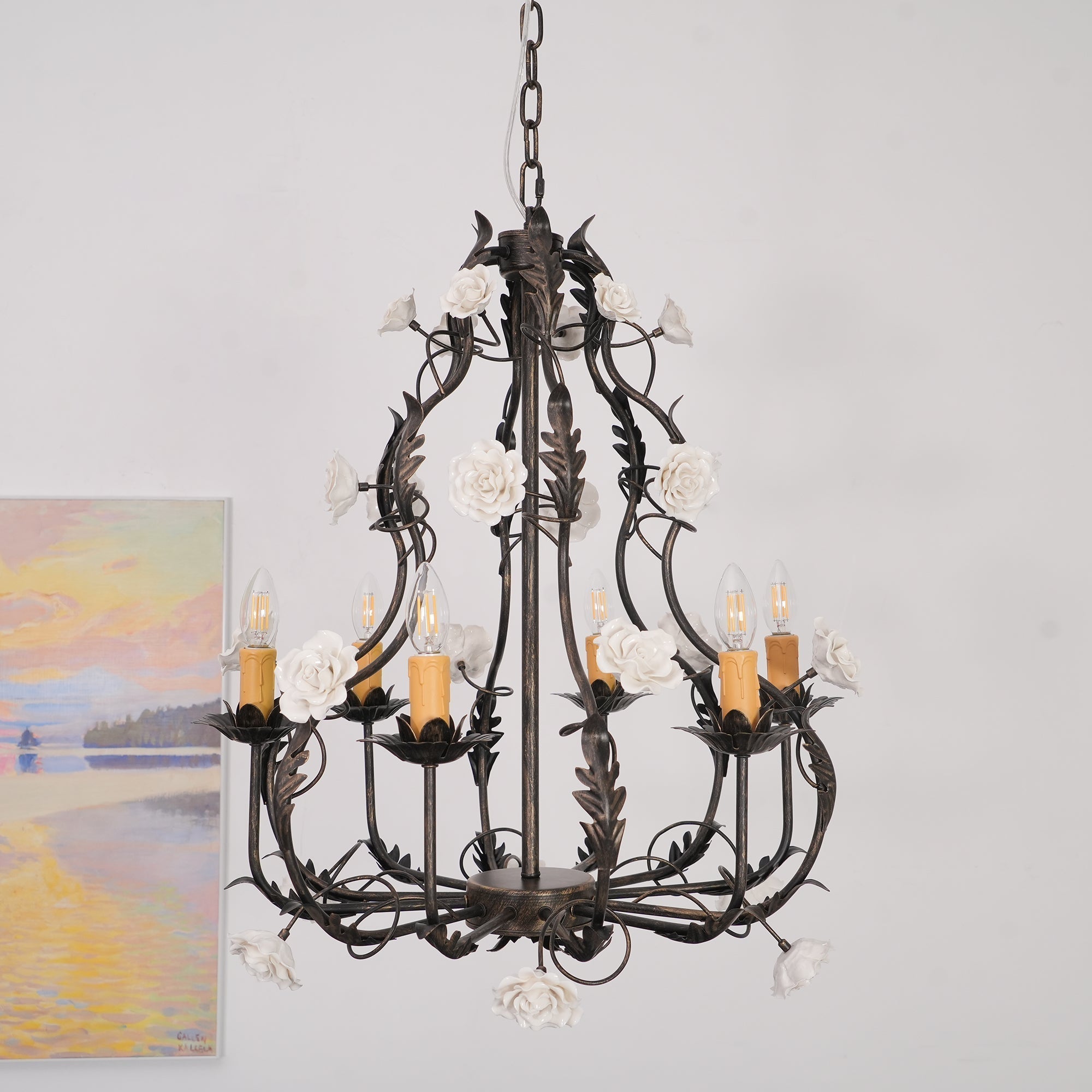 Araeyra Lustre Métal Céramique Rose Luxe Postmoderne - Neutralighting