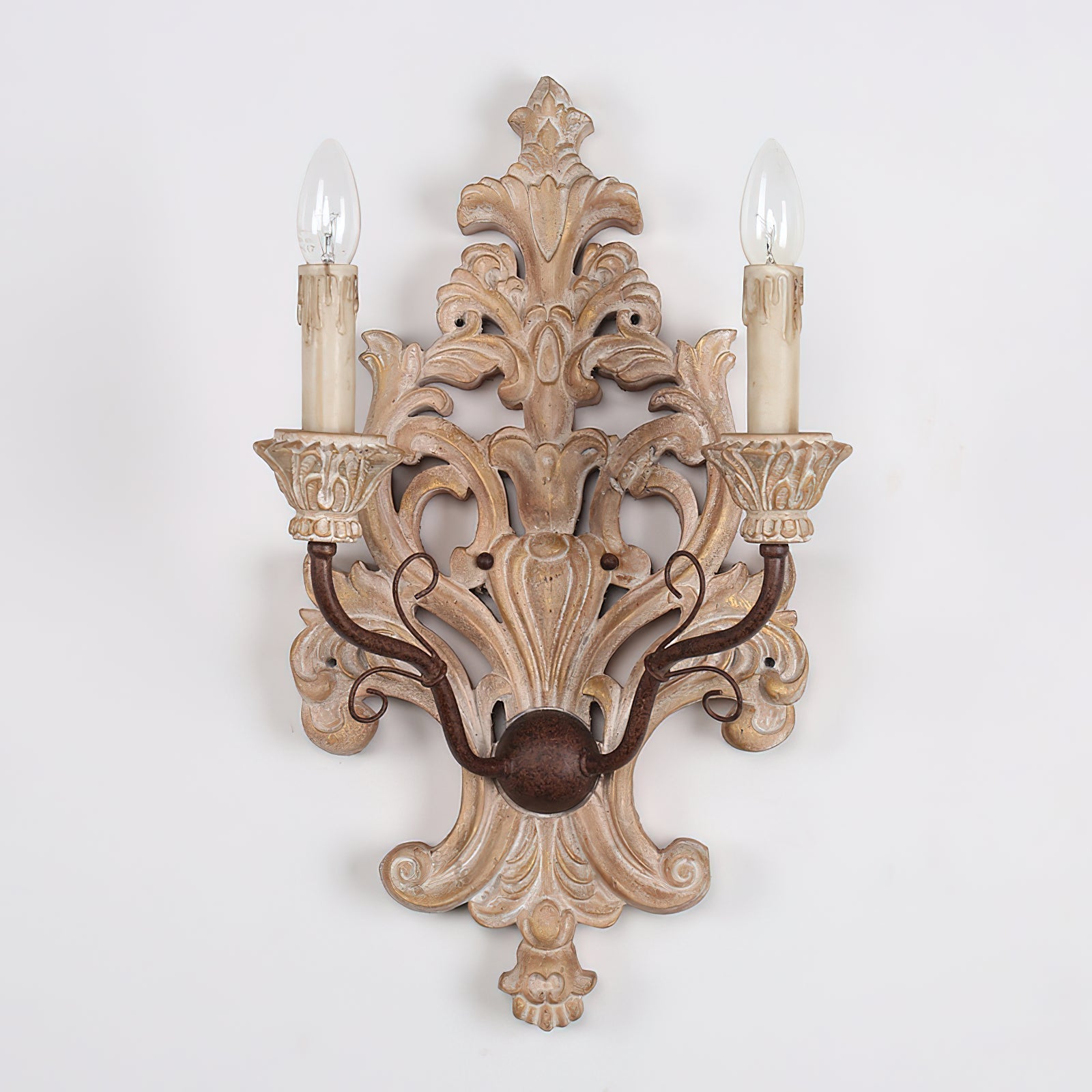 Ilzoror Vintage Industrial Wood Metal Wall Lamp - Lamp Copper