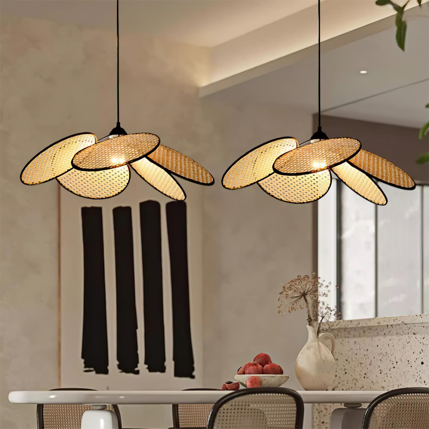 Flow Rattan Lampe Pendante Tissée à la Main Organique - Neutralighting