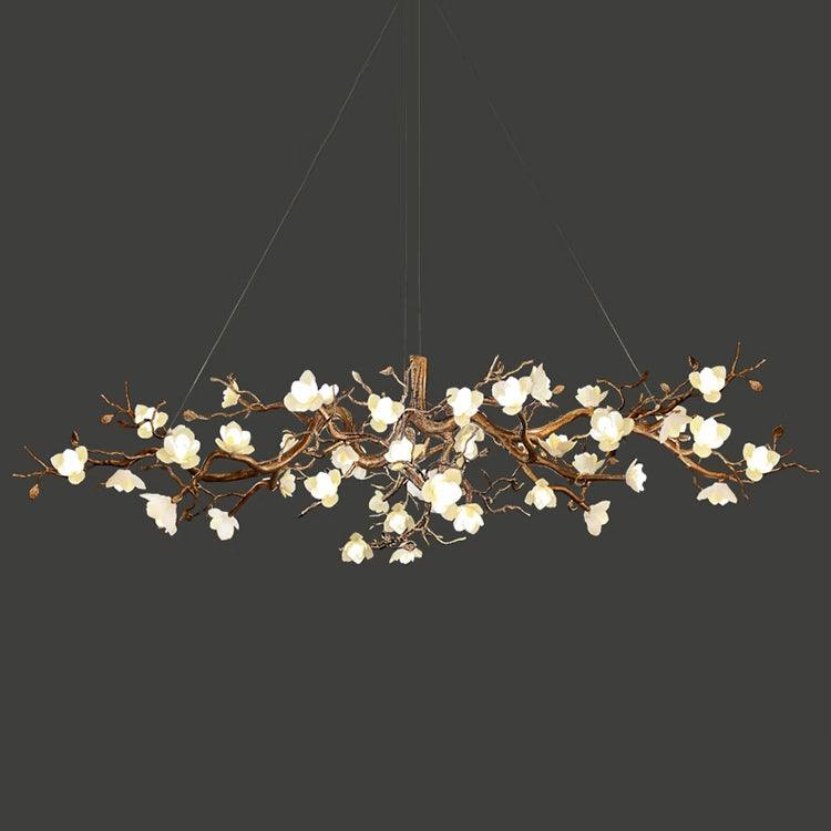 Avaros Lustre en céramique et laiton de luxe postmoderne avec branches fleuries - Neutralighting