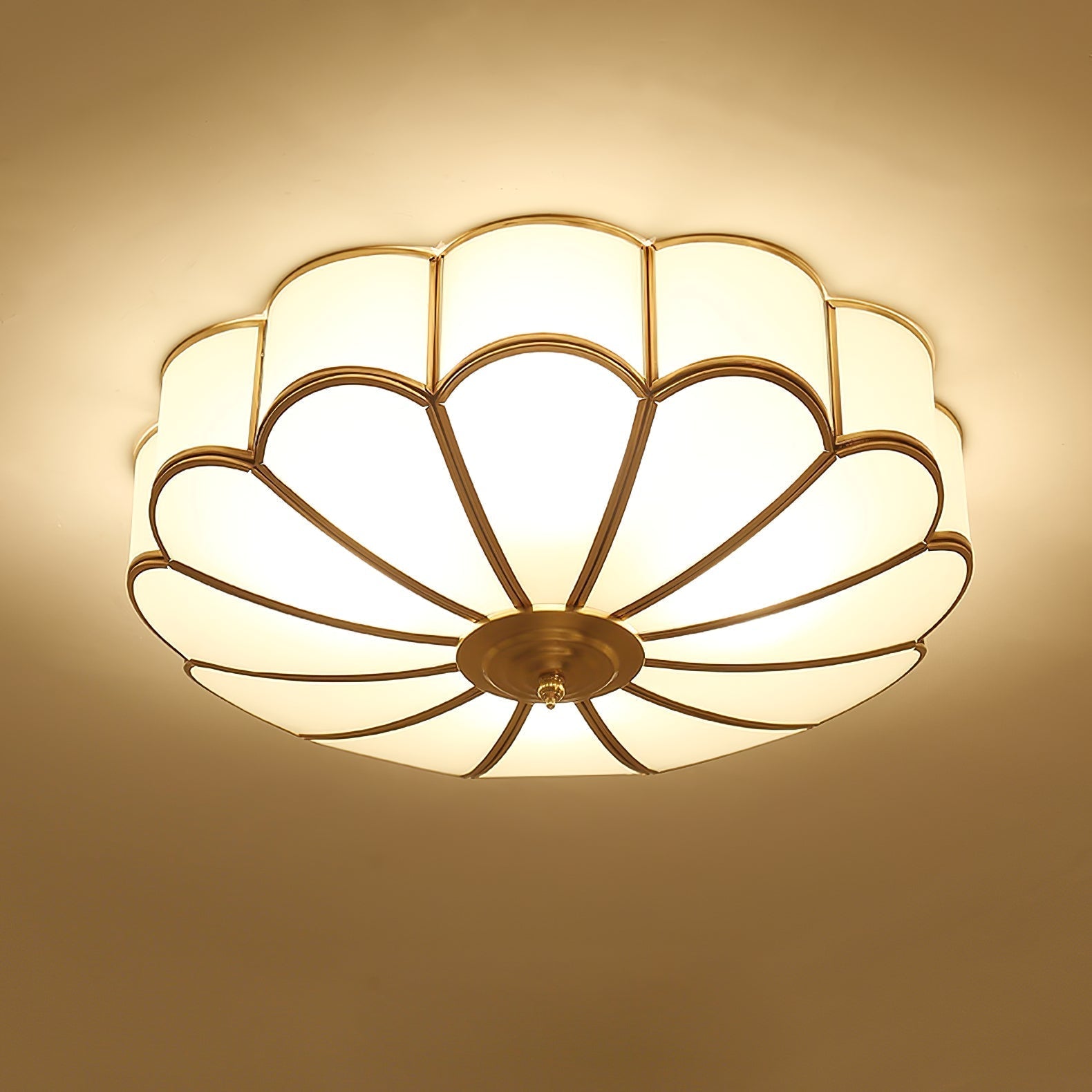Viraean Plafonnier Moderne Fleur Laiton Verre - Neutralighting