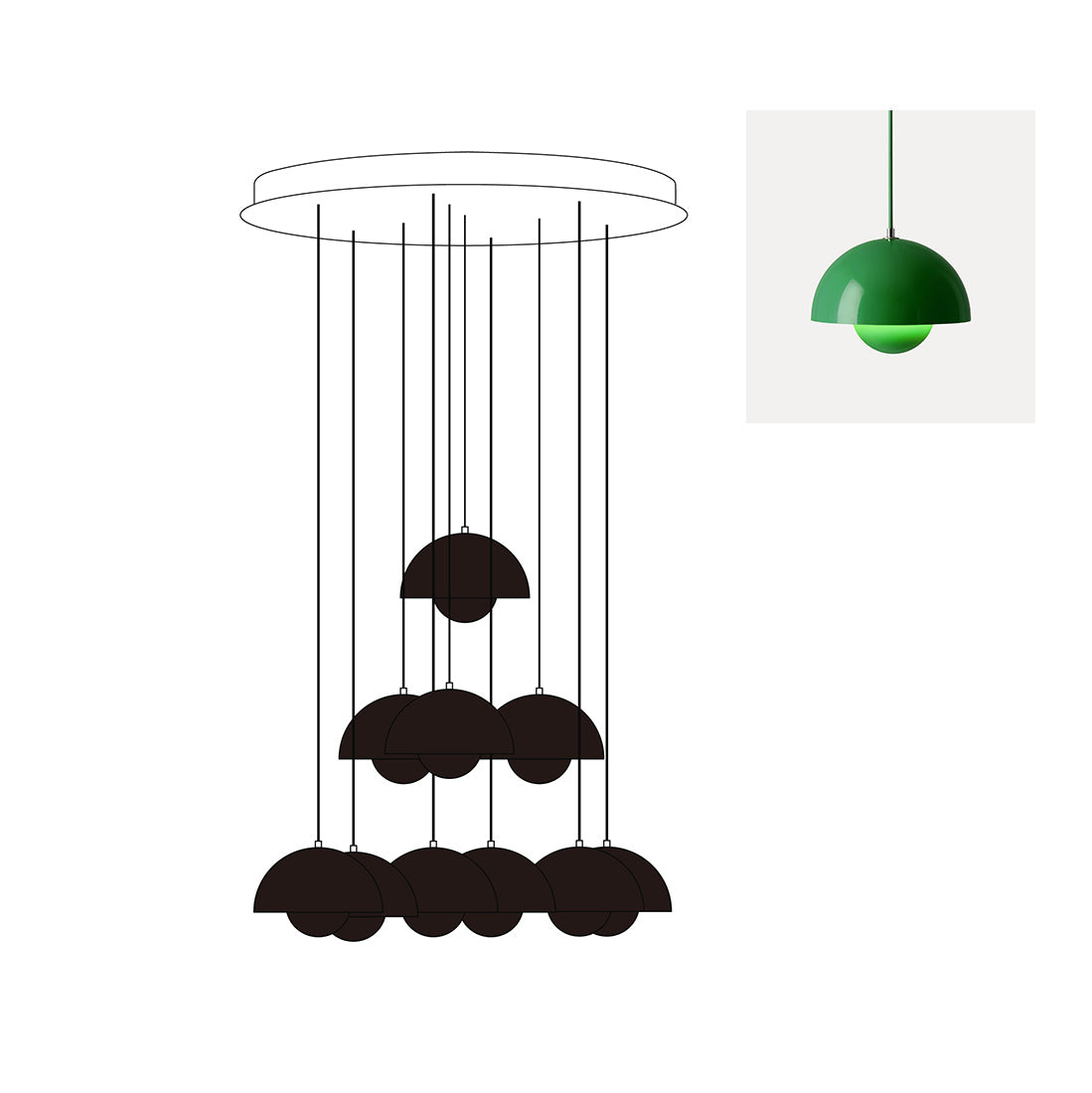 Flowerpot Chandelier - Neutralighting