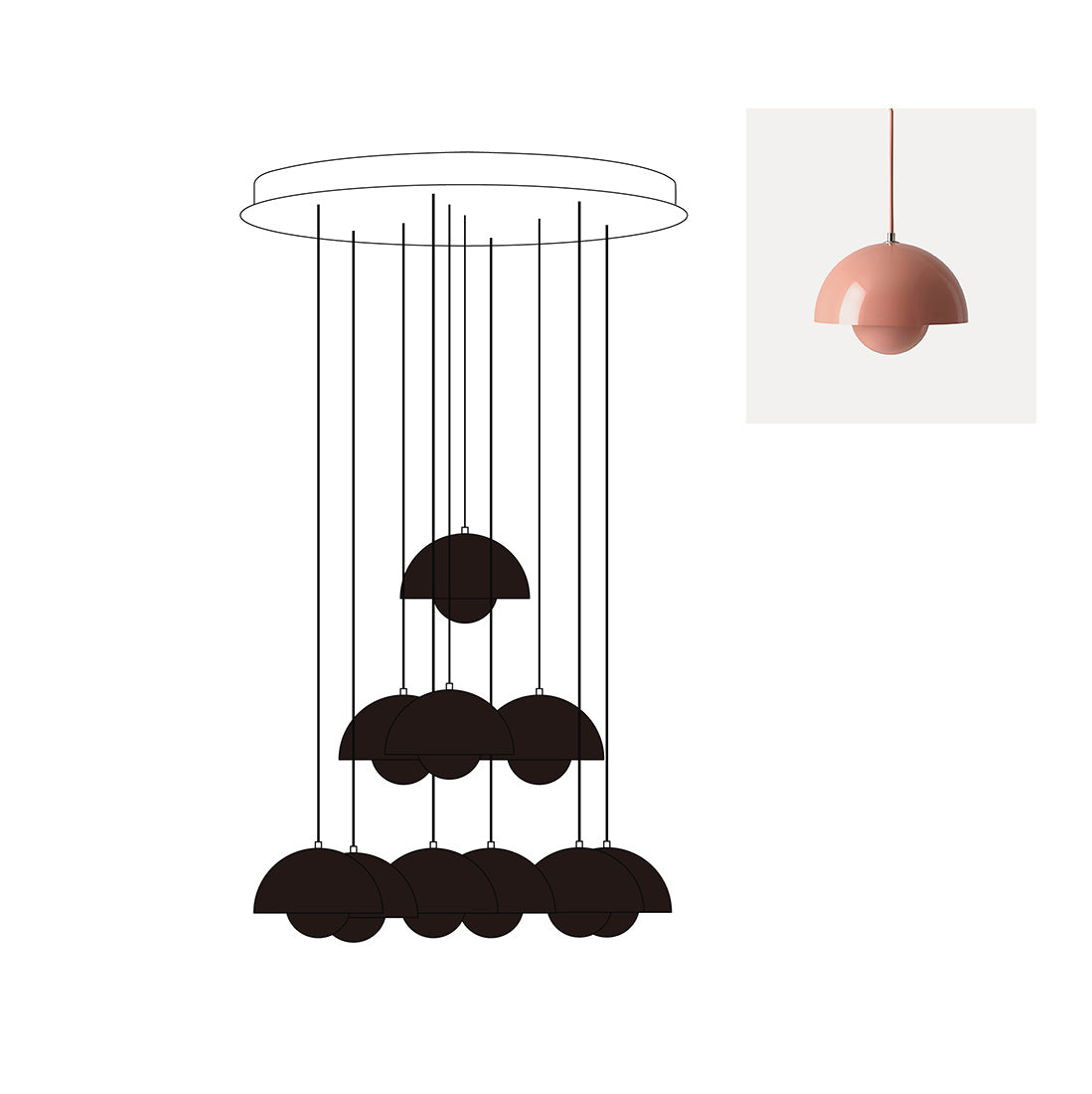 Flowerpot Chandelier - Neutralighting