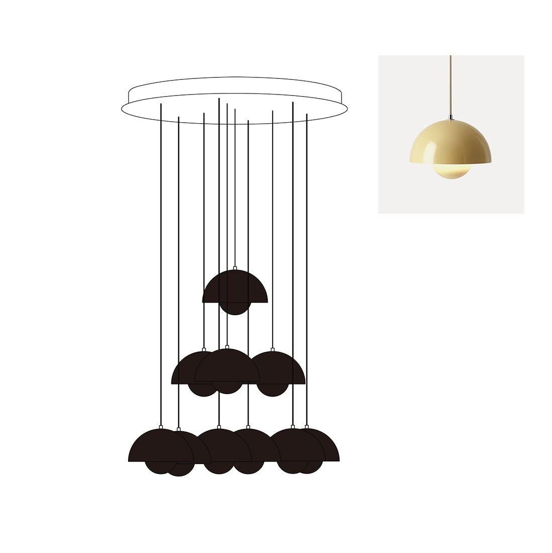 Flowerpot Chandelier - Neutralighting