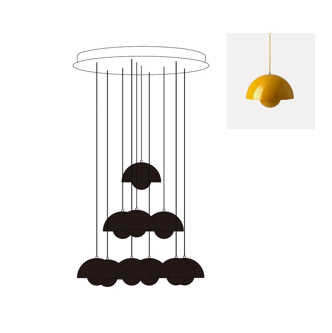Flowerpot Chandelier - Neutralighting