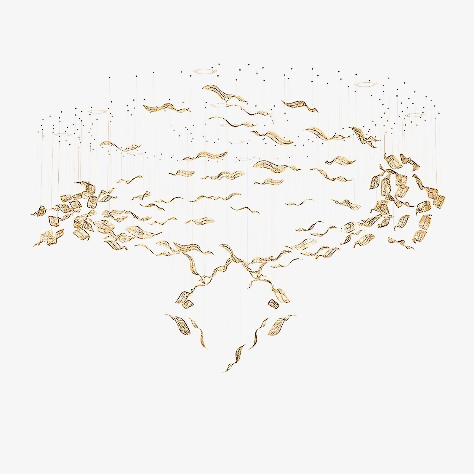 Lustra Chandelier Cascading Leaf Luxe - Blowlighting