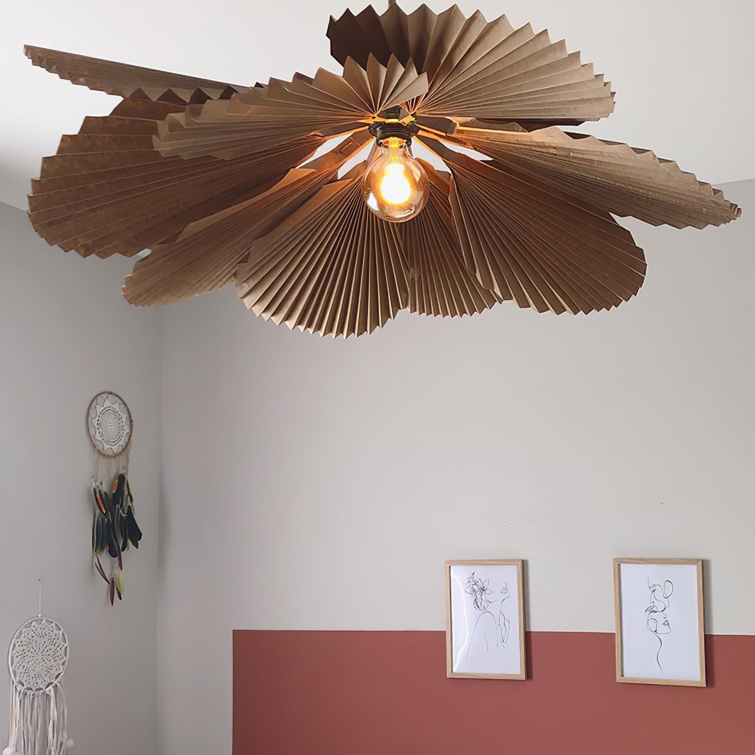 Lyra Suspension Lotus en Papier à Feuille Pliée