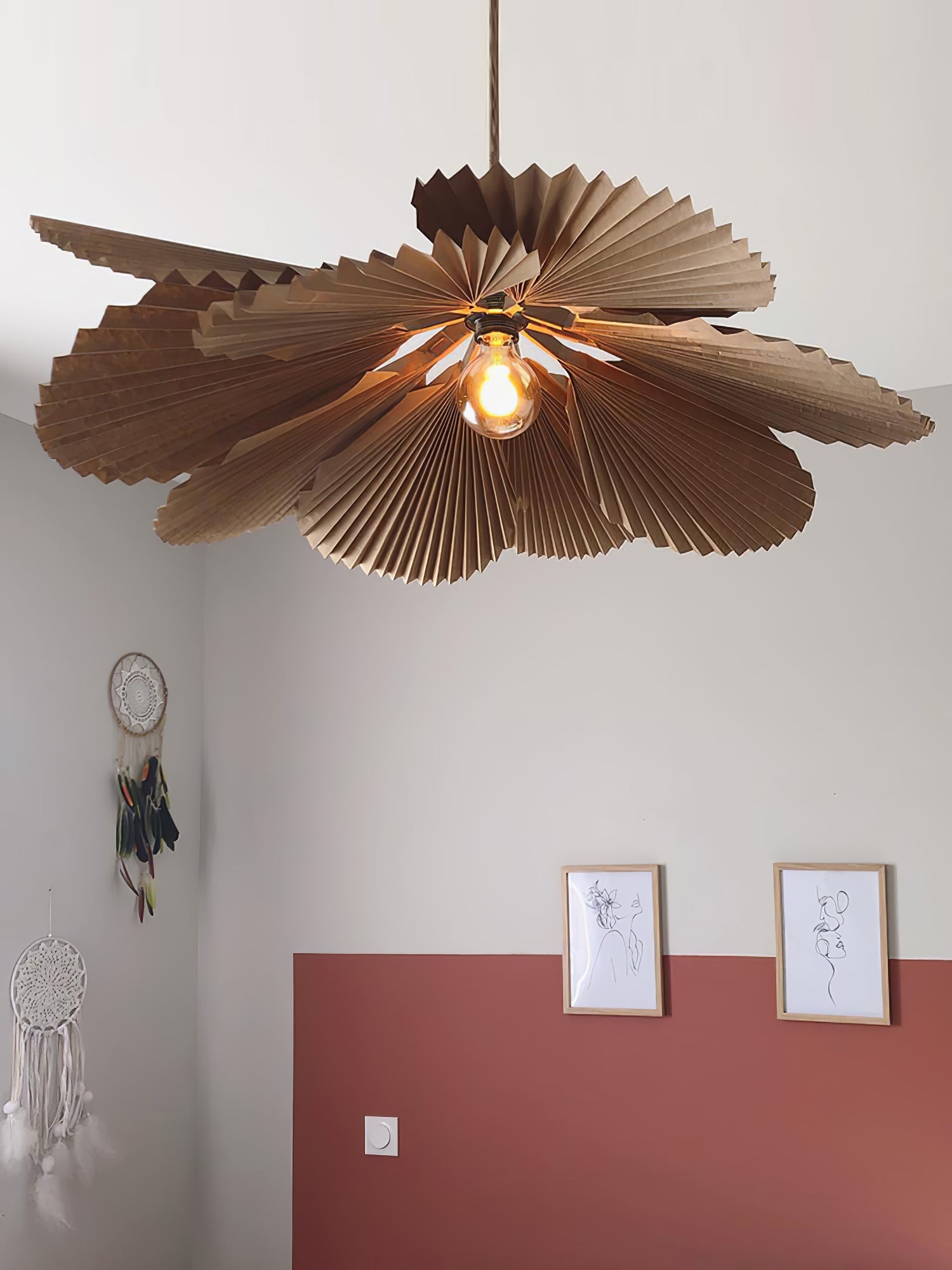 Lustra Suspension Lampe Feuille de Lotus en Papier Pliée Florale - Neutralighting