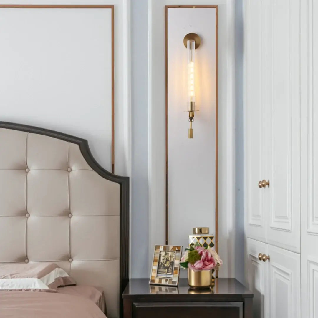 Ceshaisra French Classicism Plug-in Brass Glass Wall Lamp - Neutralighting