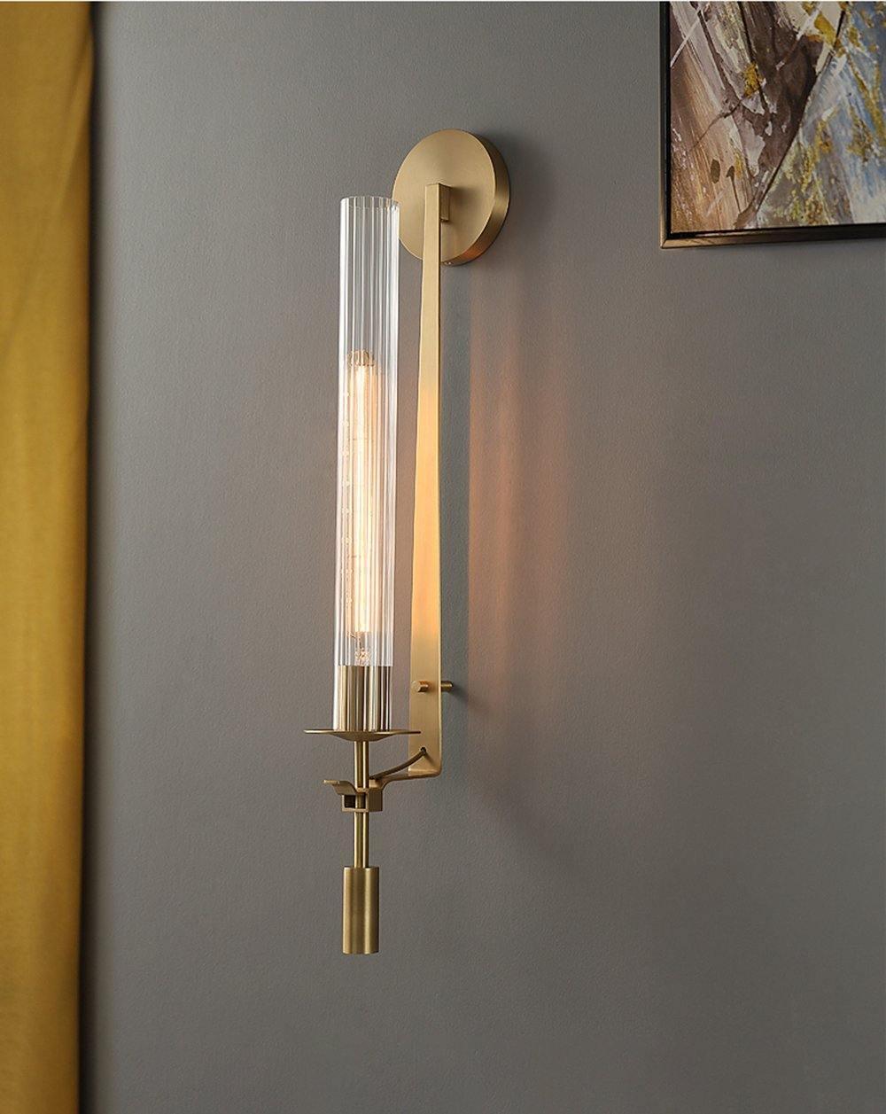 Ceshaisra French Classicism Plug-in Brass Glass Wall Lamp - Neutralighting