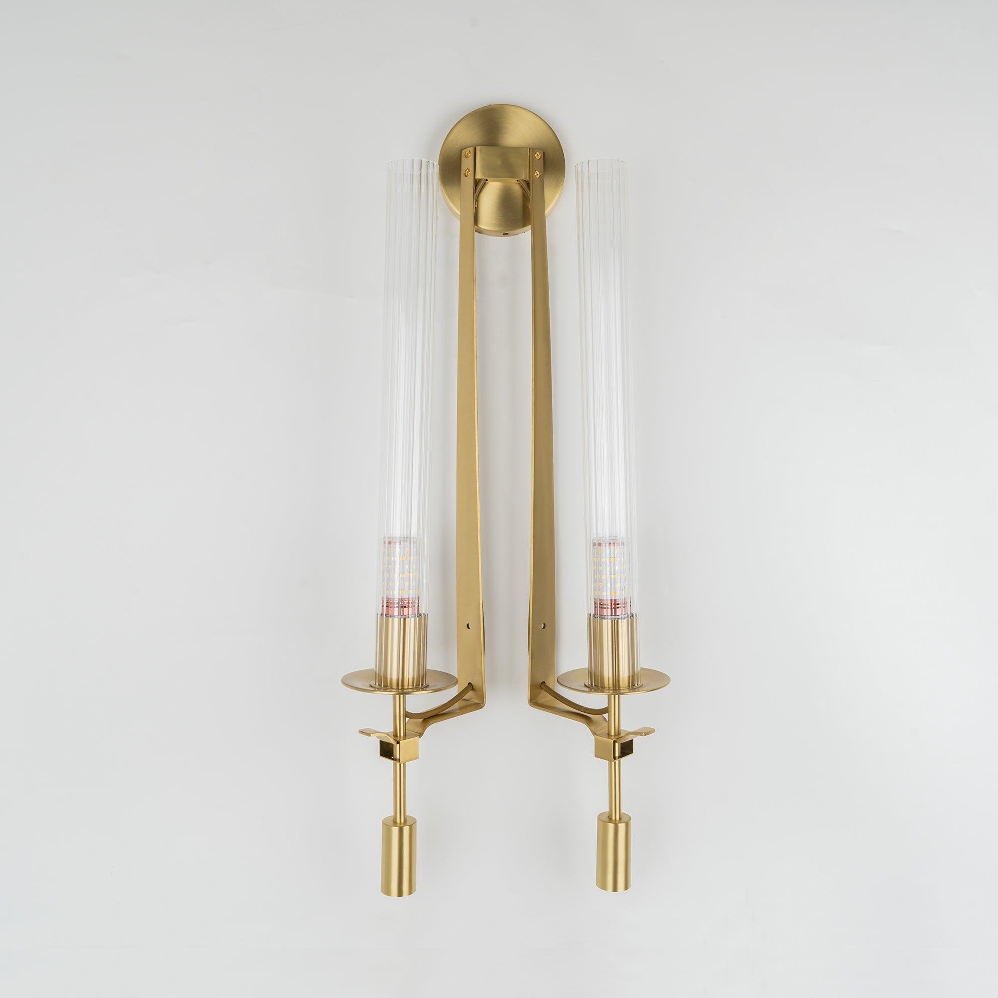 Ceshaisra French Classicism Plug-in Brass Glass Wall Lamp - Neutralighting