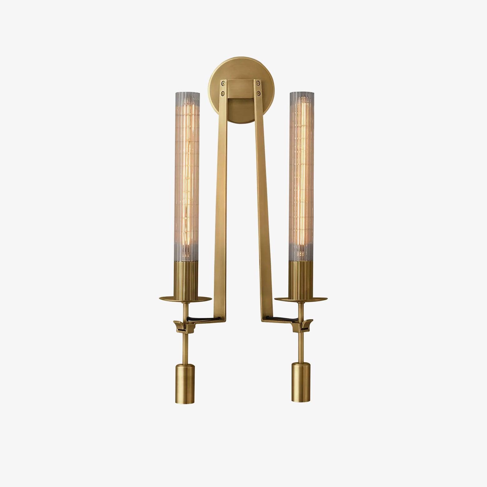 Ceshaisra French Classicism Plug-in Brass Glass Wall Lamp - Neutralighting