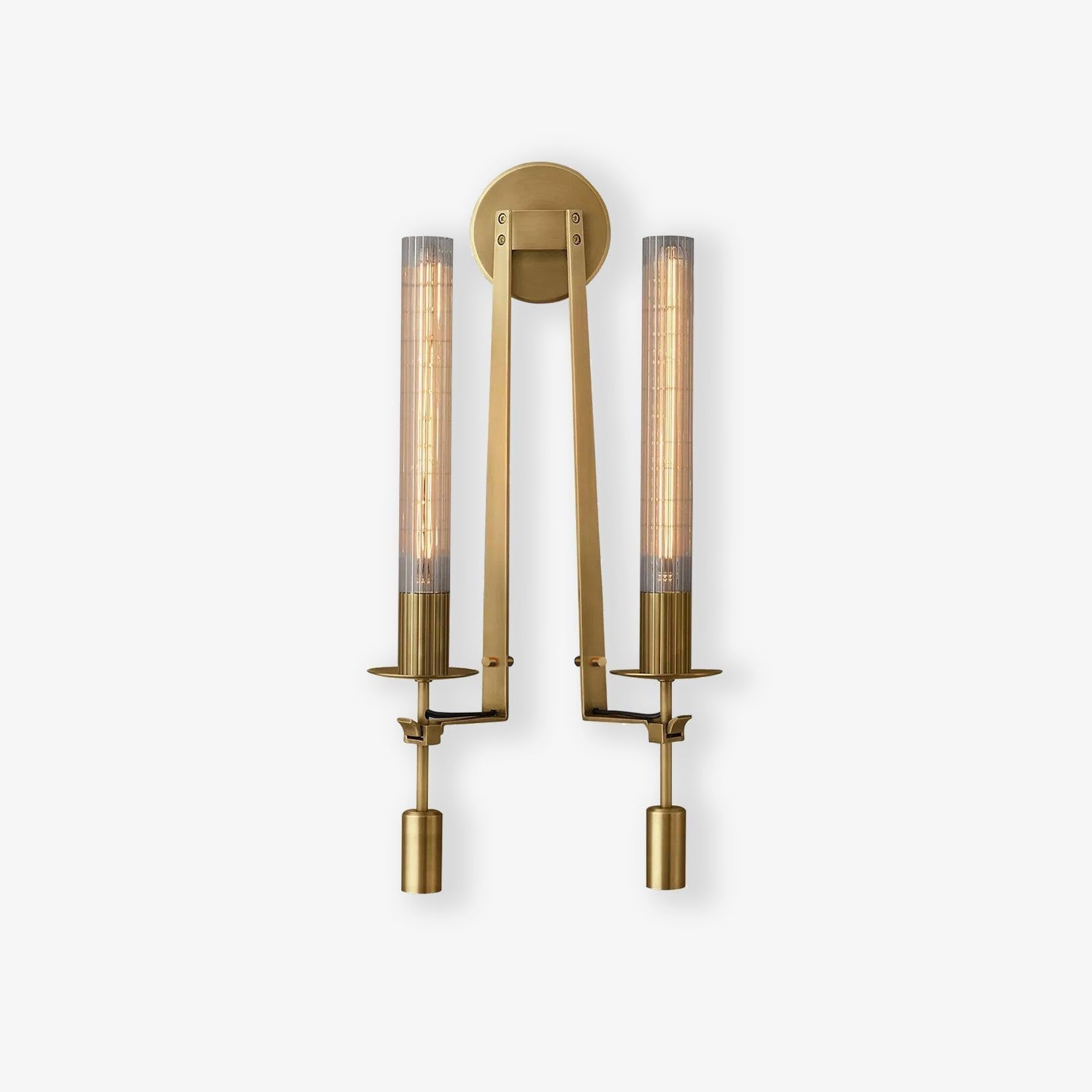 Lustra Applique Murale Laiton Minimaliste Verre Cannelé - Neutralighting