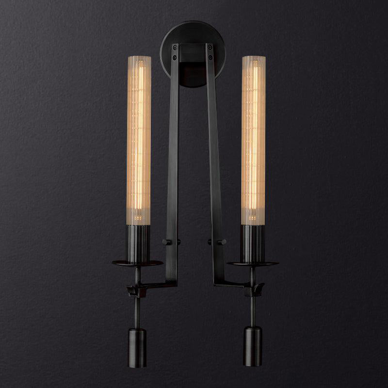 Lustra Applique Murale Laiton Minimaliste Verre Cannelé - Neutralighting