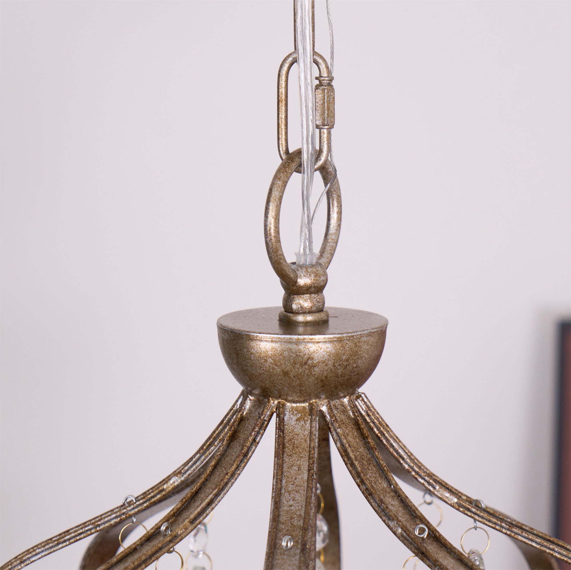 Abella Tear Drop Crystal Chandelier - Lamp Copper