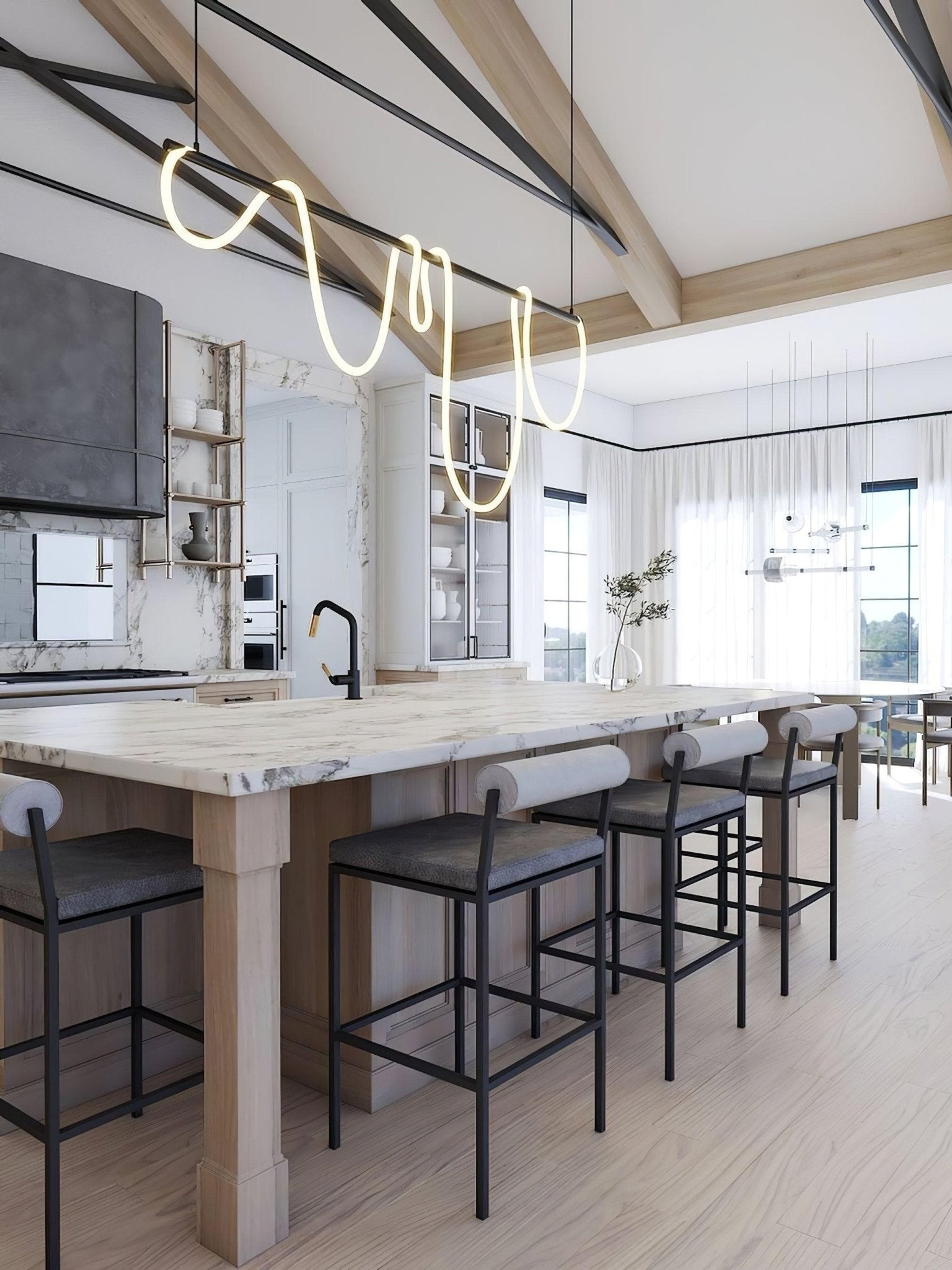 Lustra Chandelier Flexible Silicone Courbe Moderne Élégant - Neutralighting