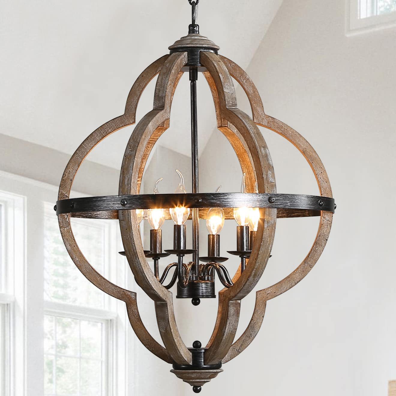 Cilorora Vintage Industrial Wood Metal Pendant Lamp - Lamp Copper