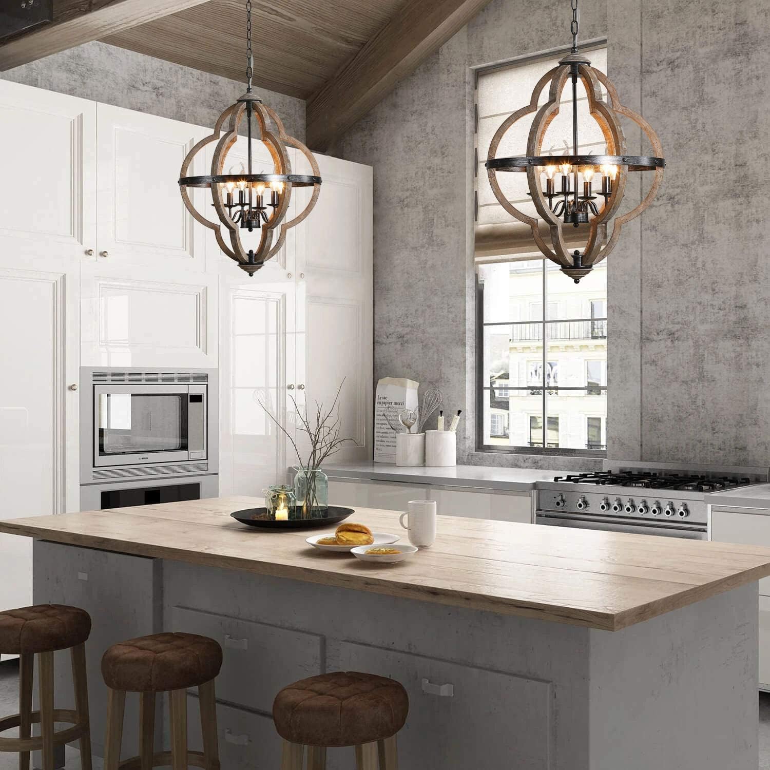 Cilorora Suspension Vintage Industrielle Bois Métal - Neutralighting