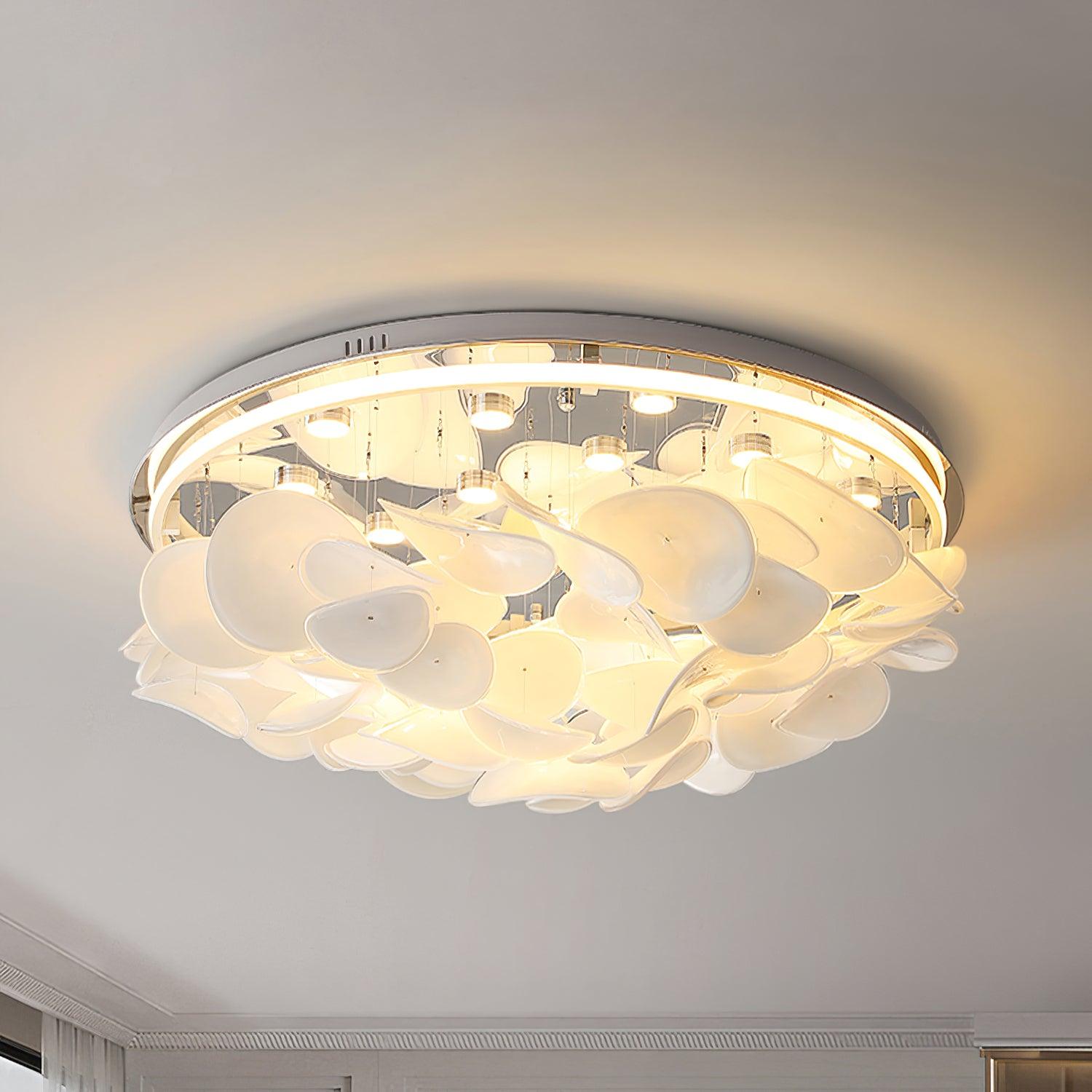 Lustra Lampe de plafond florale française en pétales pour maisons modernes - Neutralighting