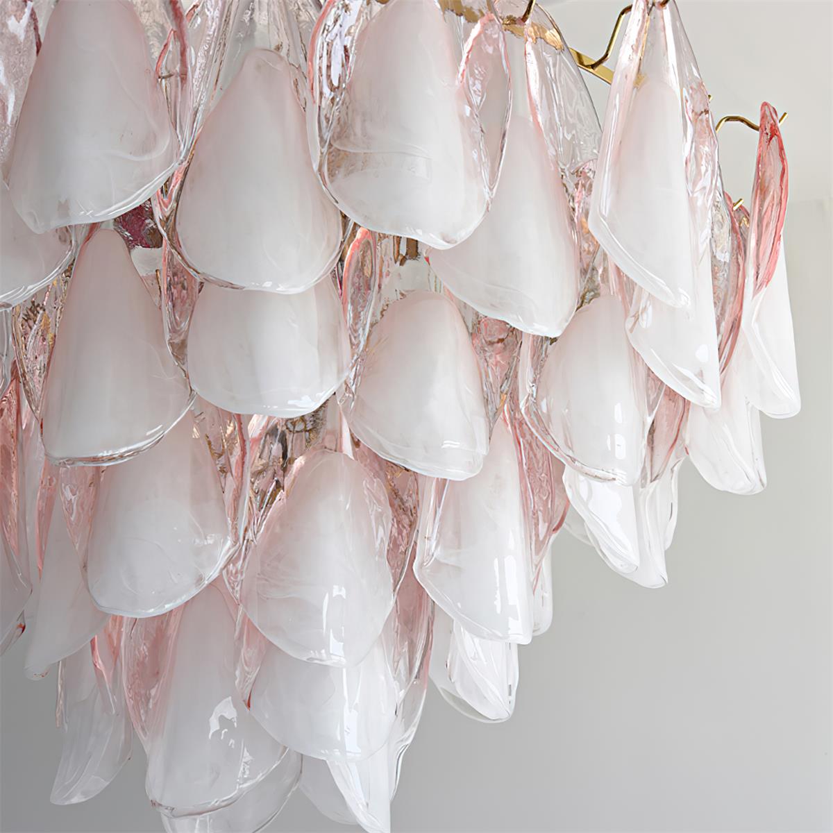 Fuchsia Lustre Pétales En Verre Vert Rosé - Neutralighting