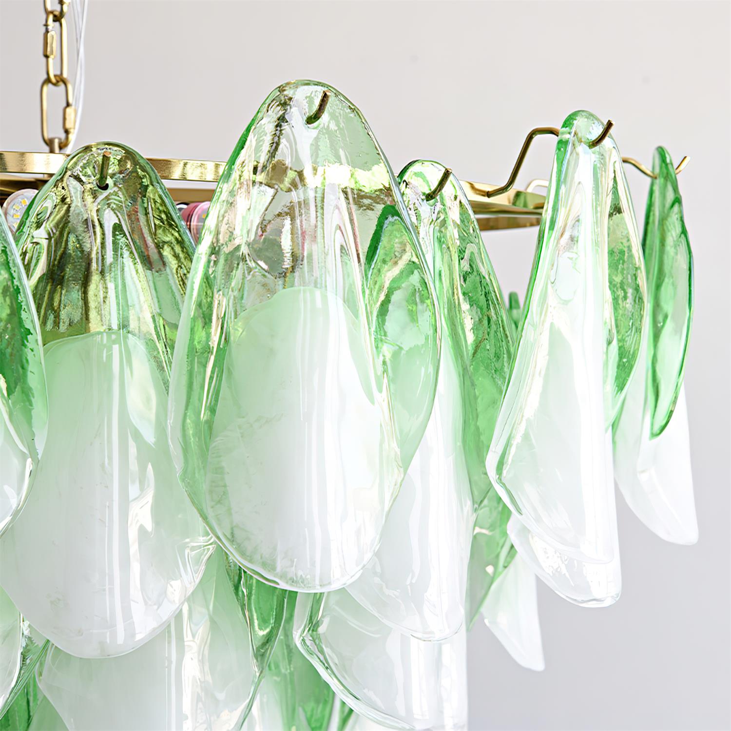Fuchsia Lustre Pétales En Verre Vert Rosé - Neutralighting