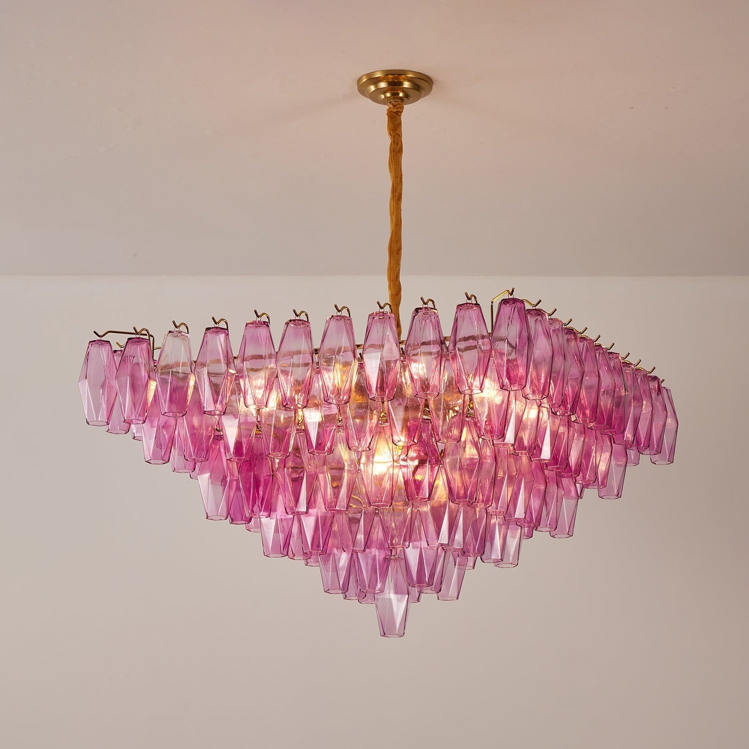 Aurora Lustre Fuchsia Prisme Inversé Pyramide - Neutralighting