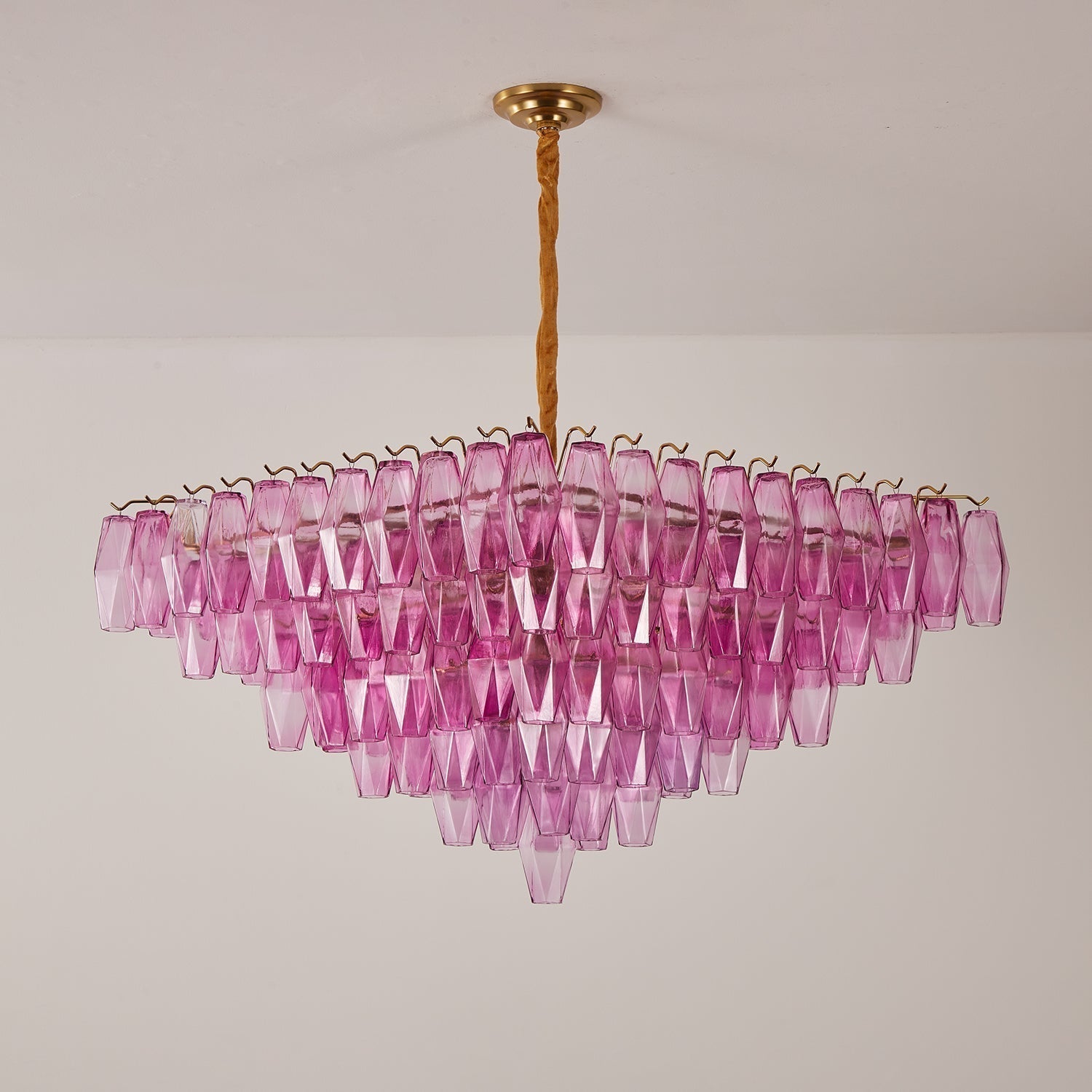 Aurora Lustre Fuchsia Prisme Inversé Pyramide - Neutralighting