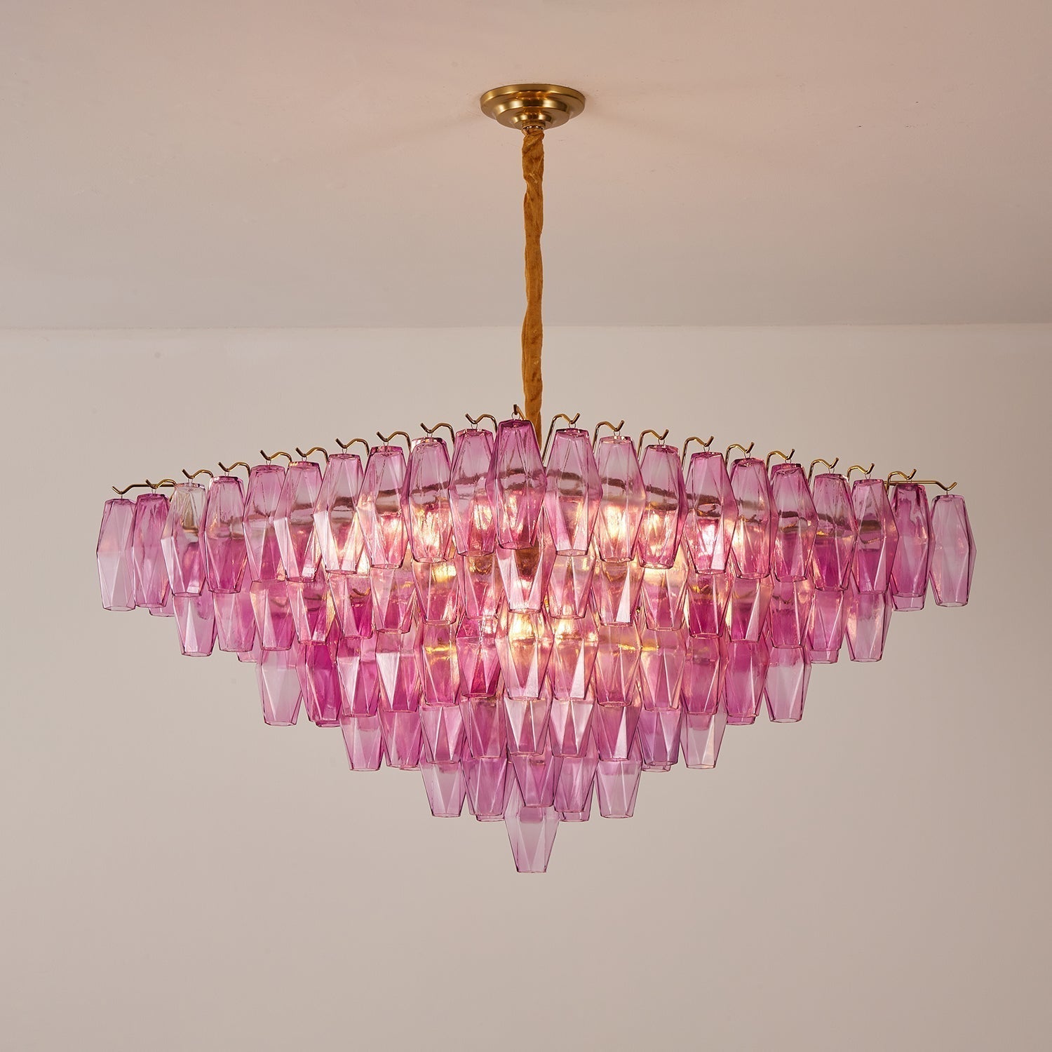 Aurora Lustre Fuchsia Prisme Inversé Pyramide - Neutralighting