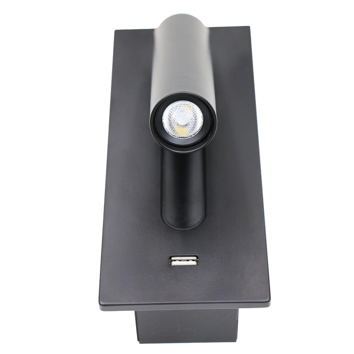 Aare Moderne Minimaliste Chevet USB Noir Luminaire Mural - Neutralighting