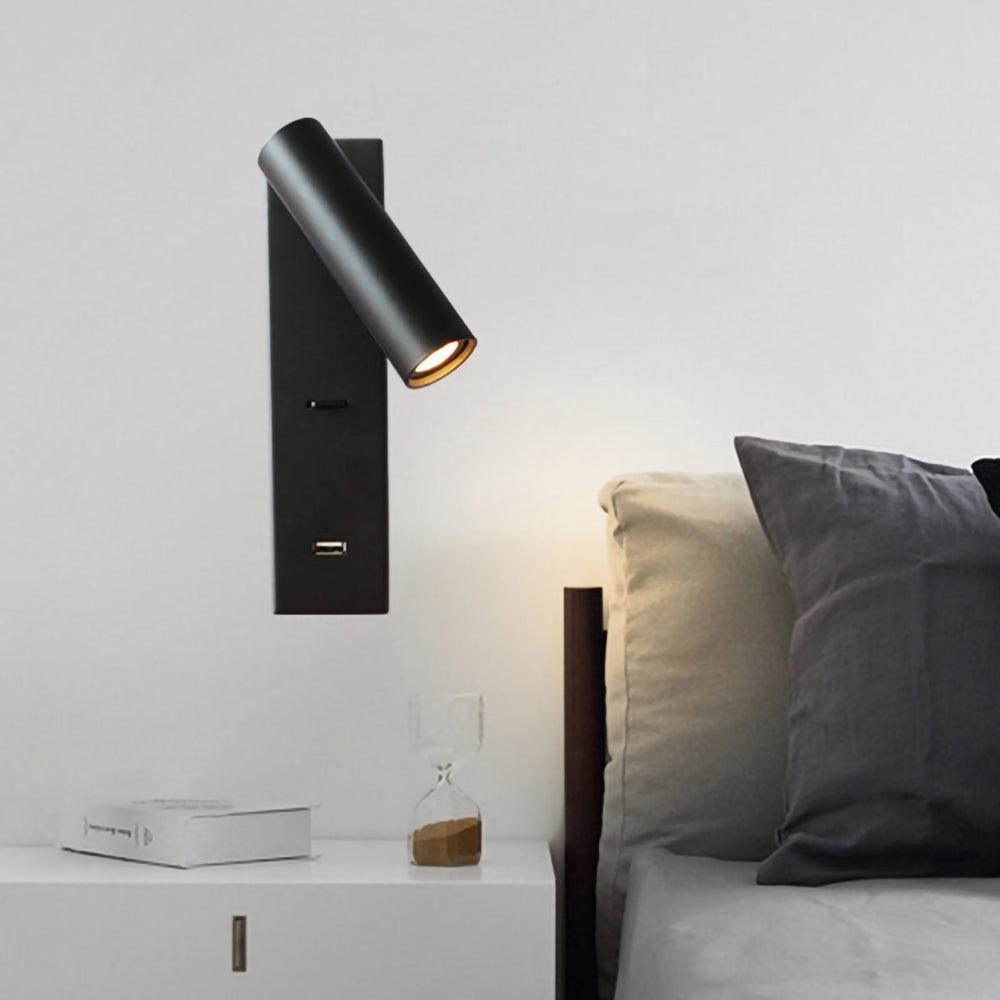 Aare Moderne Minimaliste Chevet USB Noir Luminaire Mural - Neutralighting