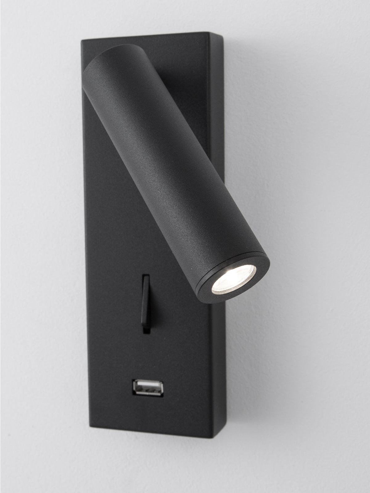 Aare Moderne Minimaliste Chevet USB Noir Luminaire Mural - Neutralighting