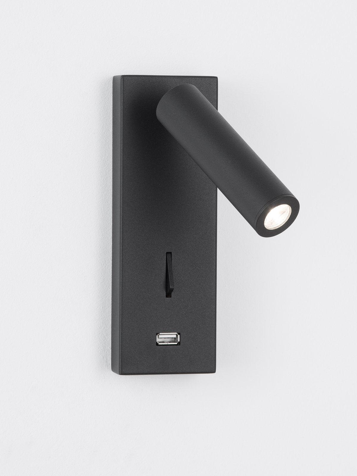 Aare Moderne Minimaliste Chevet USB Noir Luminaire Mural - Neutralighting